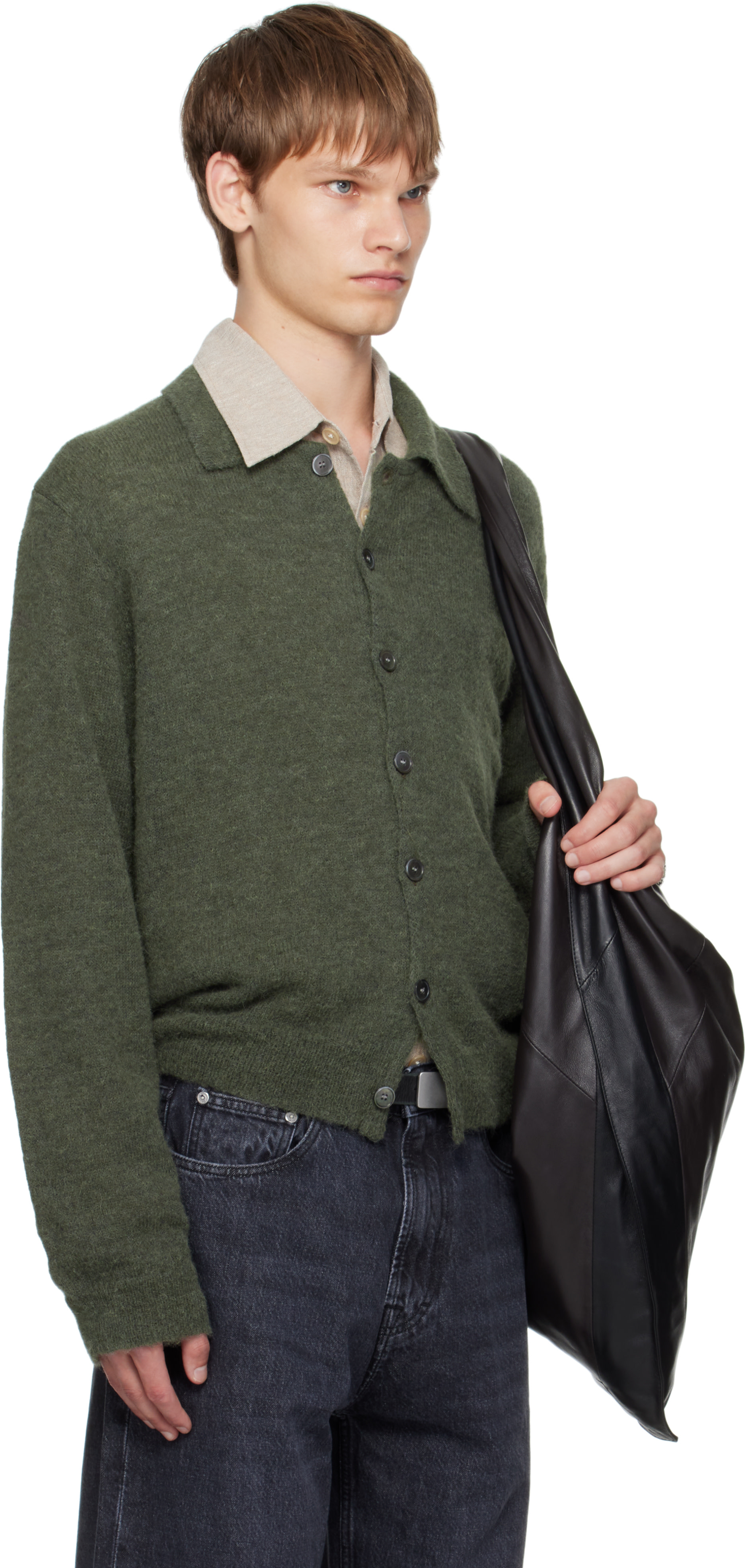 OUR LEGACY: Green Evening Polo Cardigan | SSENSE