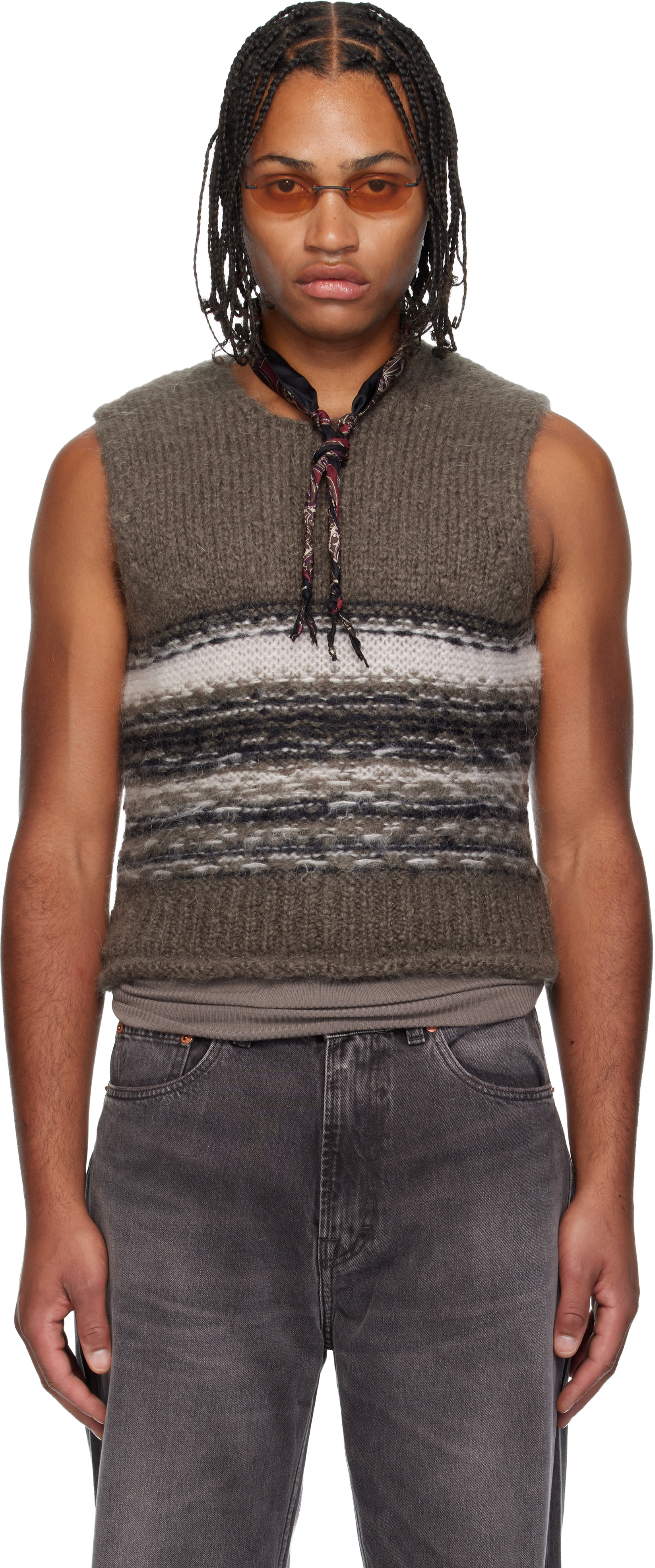OUR LEGACY - Pull de style débardeur Pleaser brun