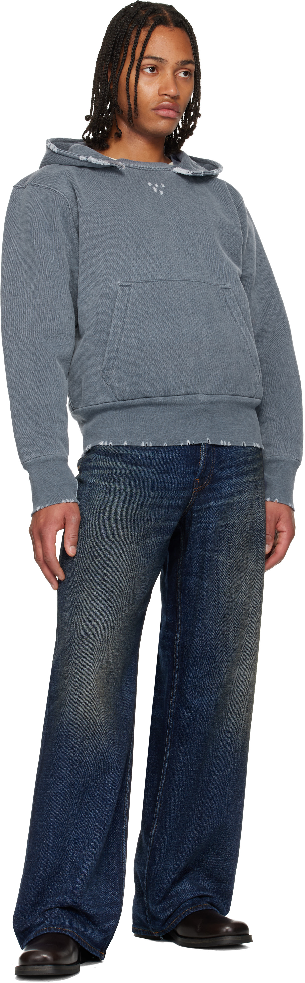 トップス OURLEGACY RELICHOOD 46 OUR LEGACY: Blue Relic Hoodie | SSENSE