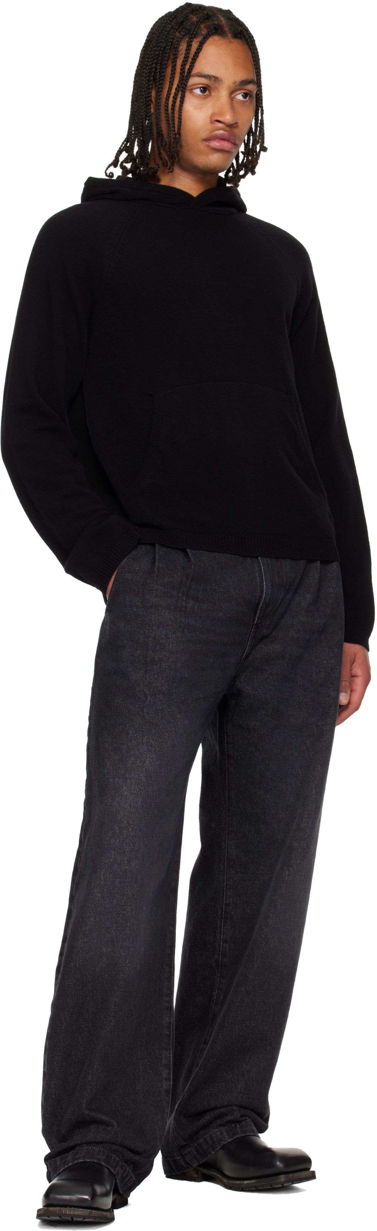 OUR LEGACY: Black Knitted Hoodie | SSENSE