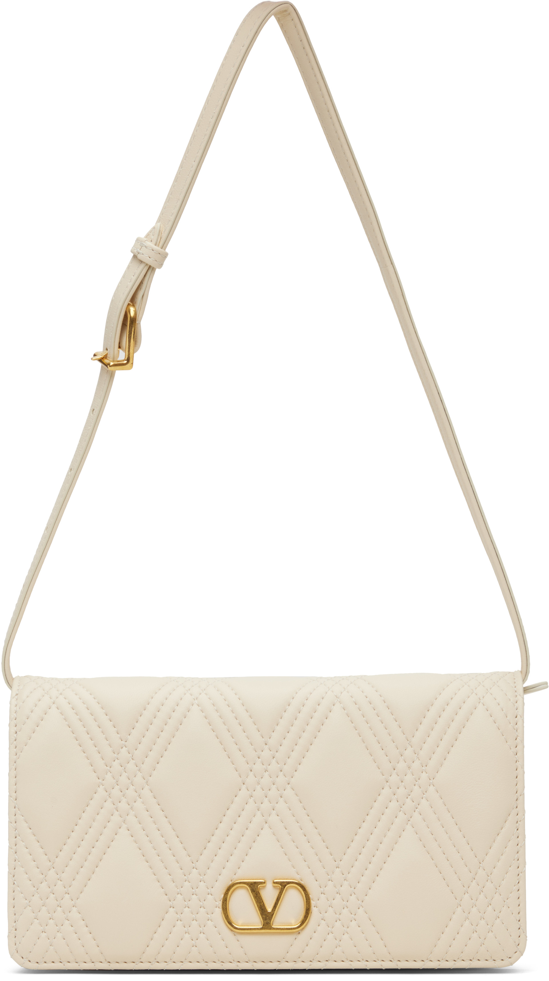 Valentino Garavani: Off-White Quiltie 67 Mini Bag | SSENSE Germany