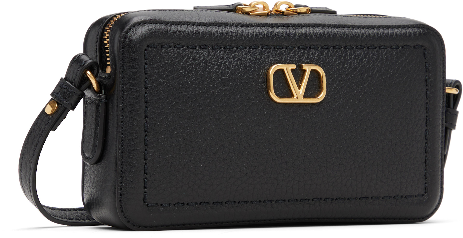 Valentino Garavani: Black Mini Alltime Camera Case Bag | SSENSE