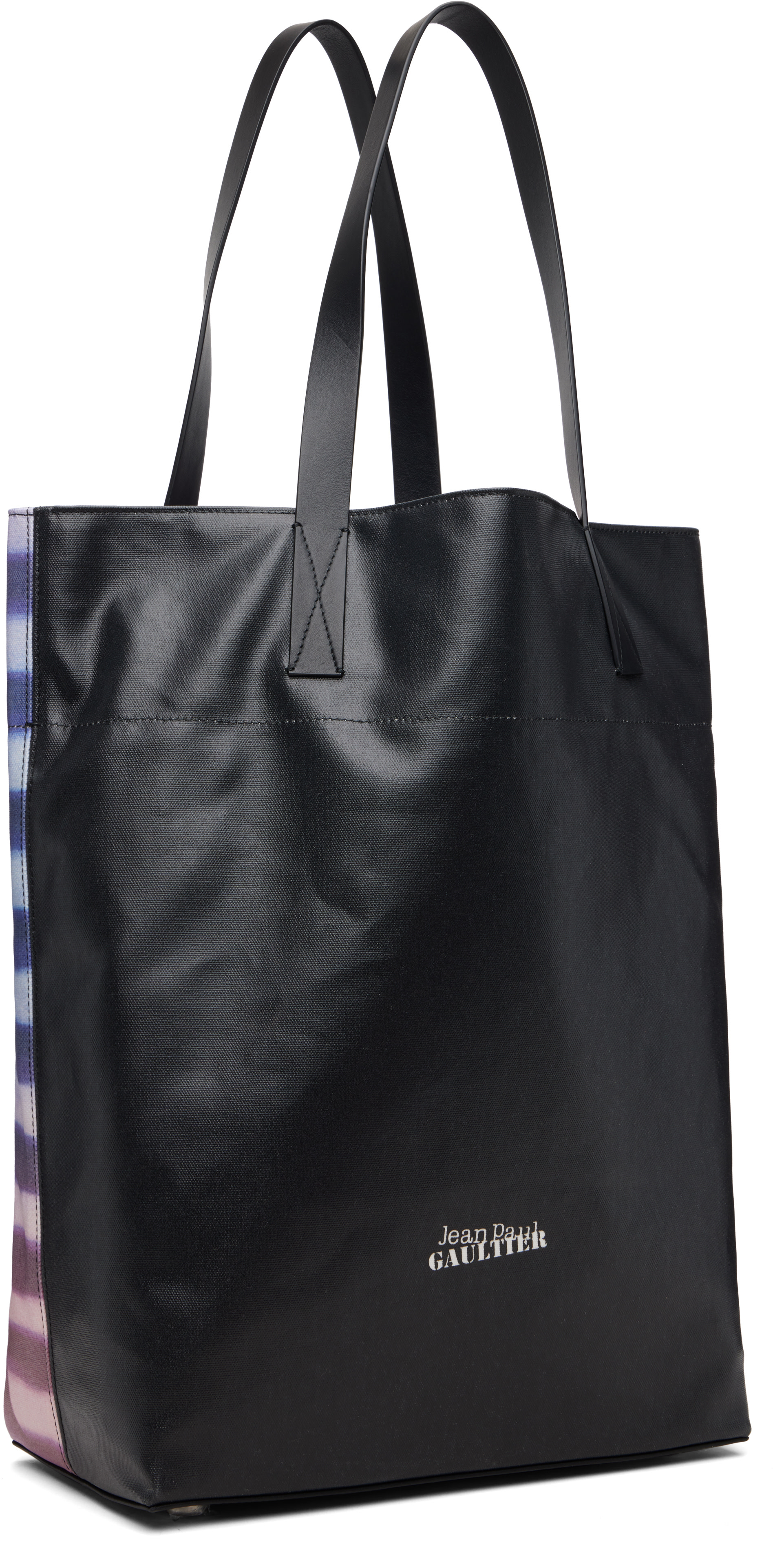 Jean Paul Gaultier: Blue Coated Canvas Printed Air Tote | SSENSE