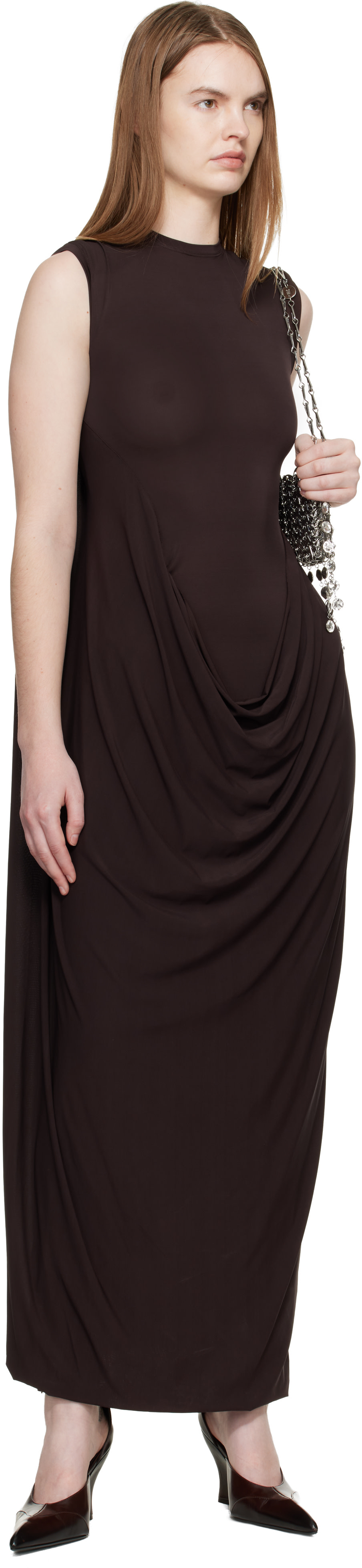 knee length dresses for ladies Double Layered Hem Maxi Dress Green / 3XL