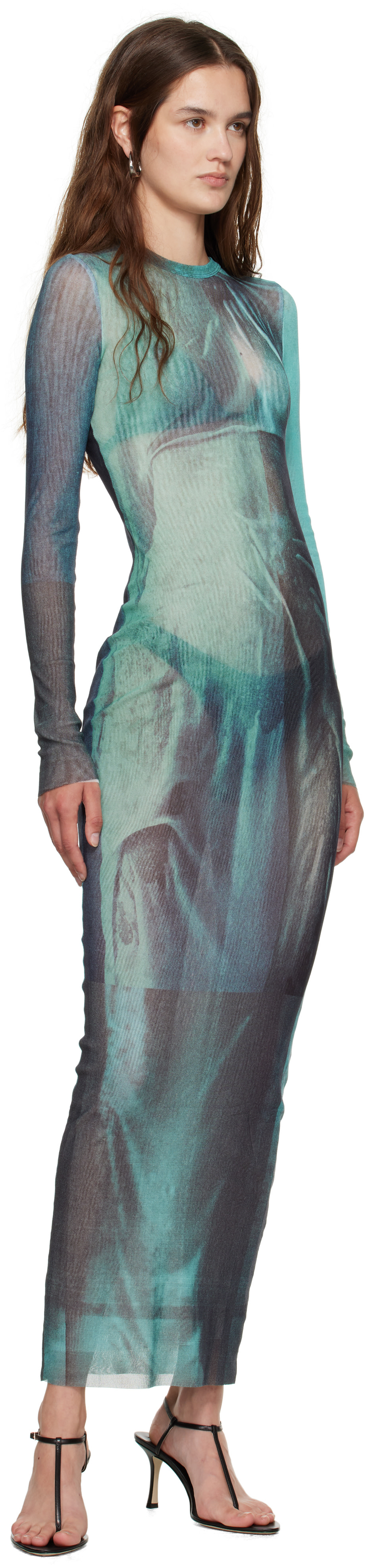 Jean Paul Gaultier: Blue 'The Long Water' Maxi Dress | SSENSE