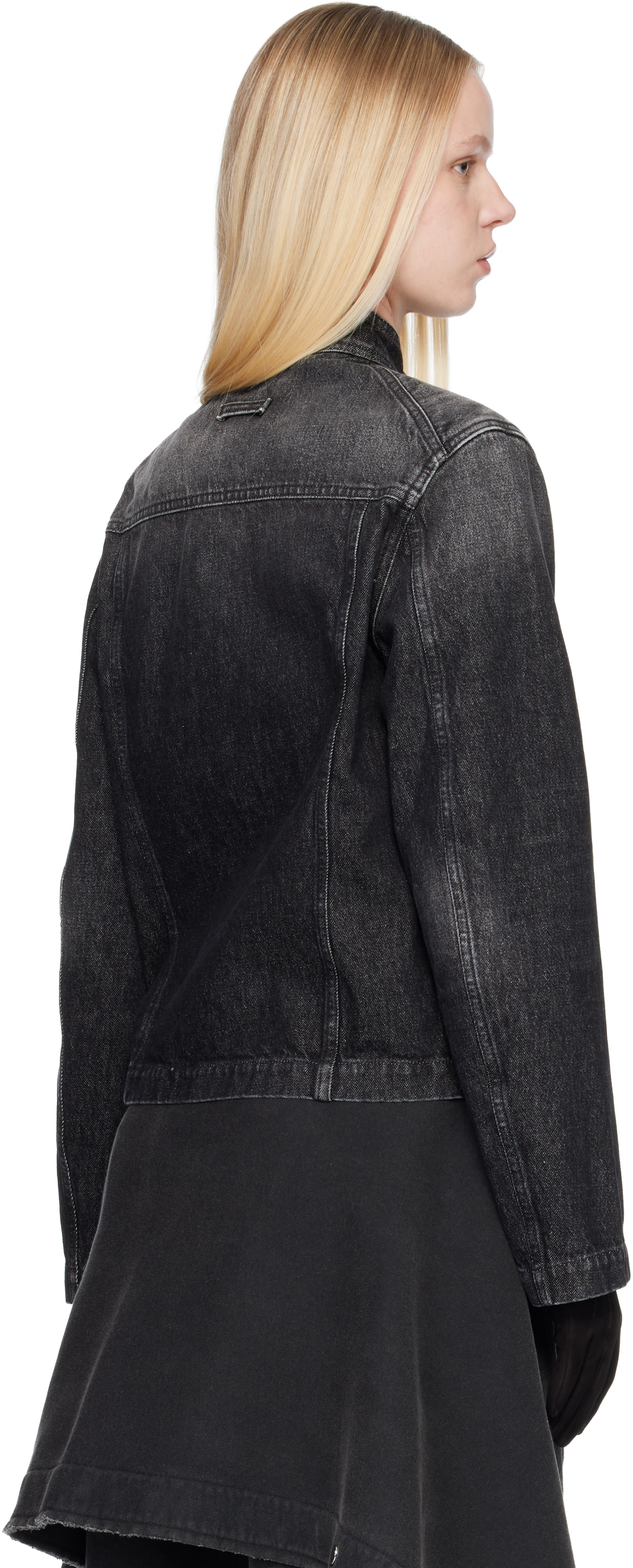 Jean Paul Gaultier: Black Detachable Glove Denim Jacket | SSENSE