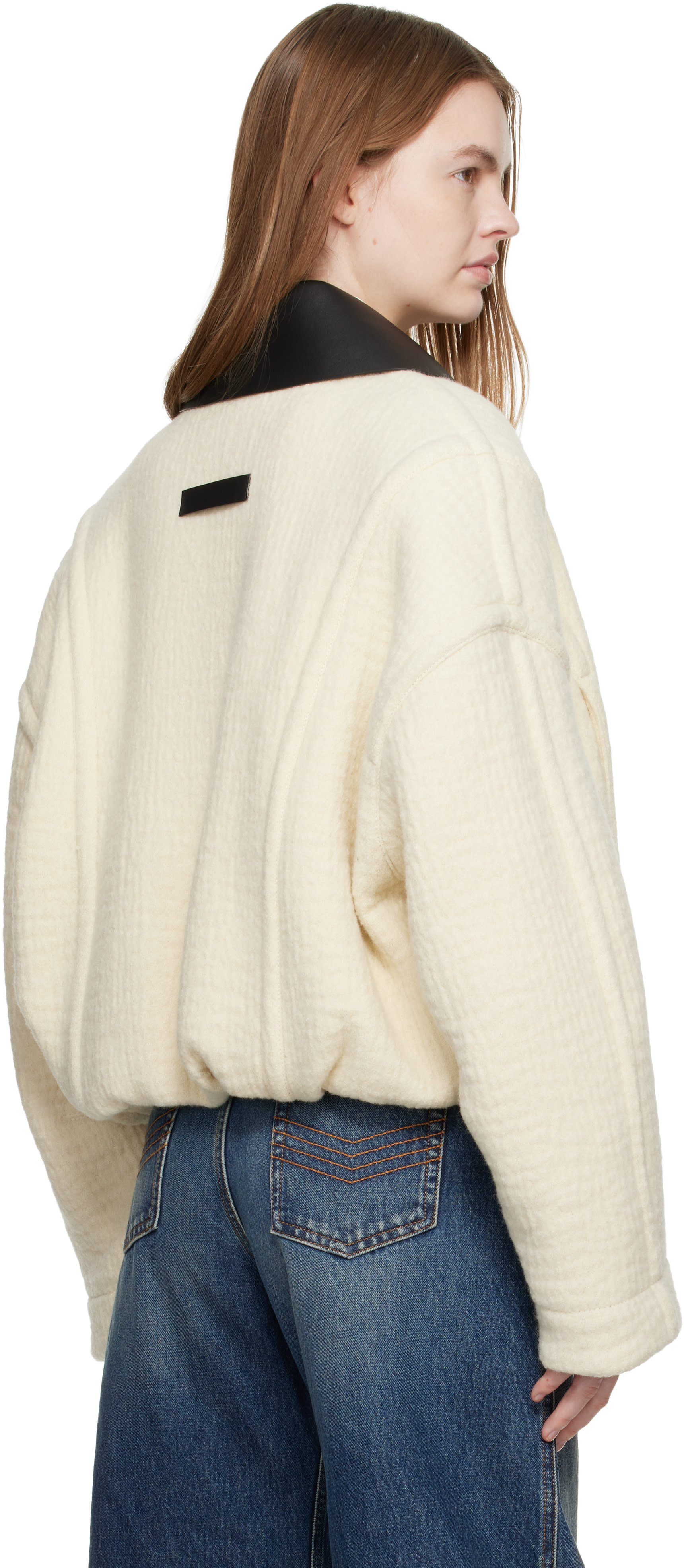 Jean Paul Gaultier: Off-White Heavy Wool Bomber Jacket | SSENSE Canada