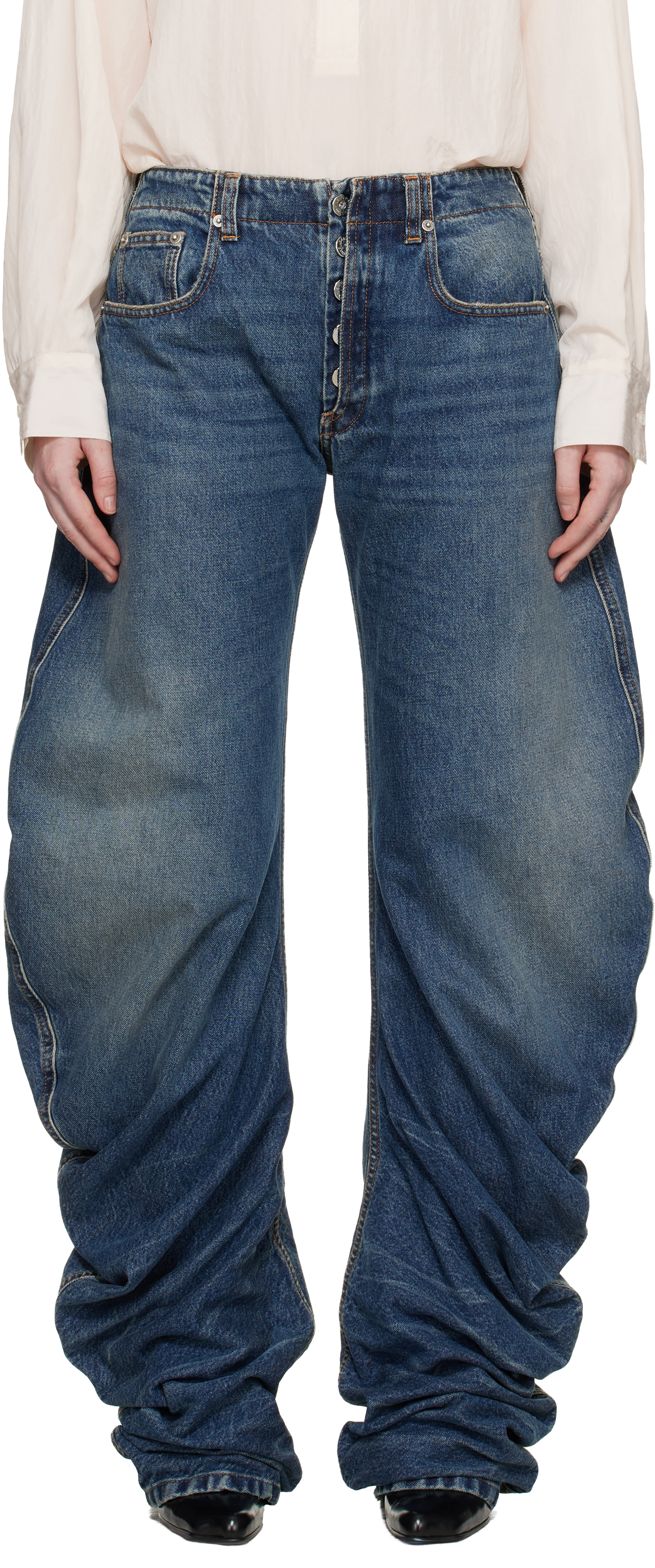 Jean Paul Gaultier: Blue Oversize Fit Jeans | SSENSE