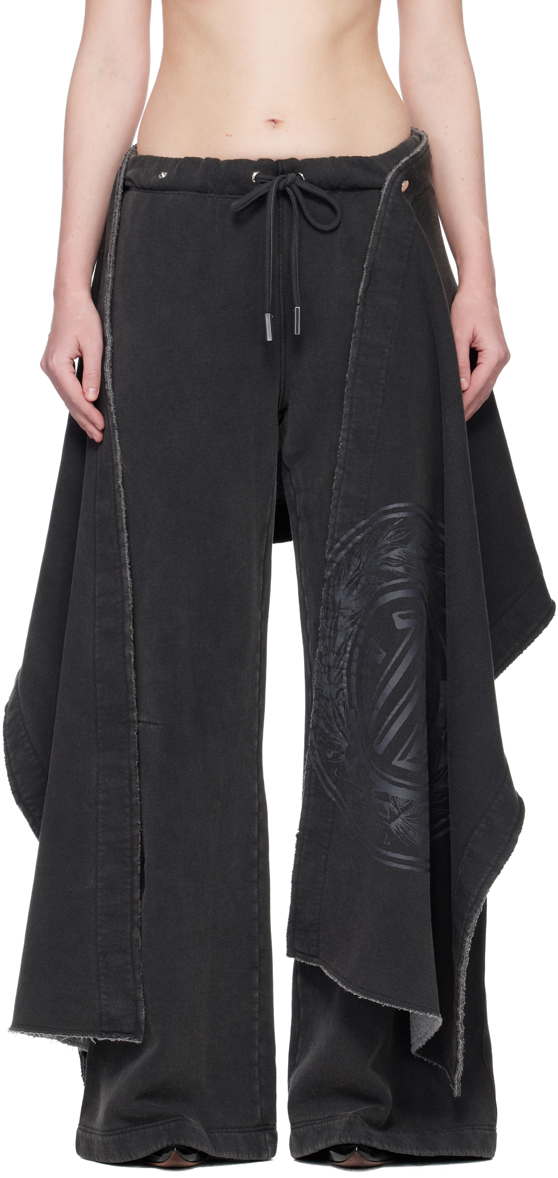 Jean Paul Gaultier: Gray Laurel Stamp Sweatpants | SSENSE