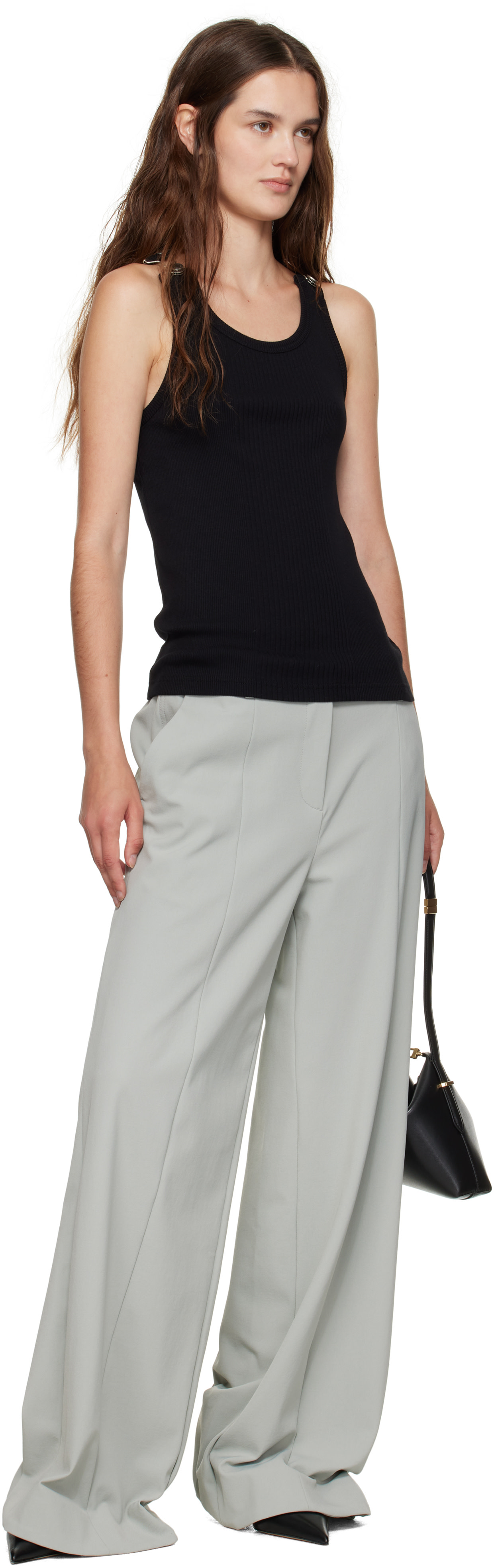 Jean Paul Gaultier: Black Overall Buckles Ribbed Tank Top | SSENSE
