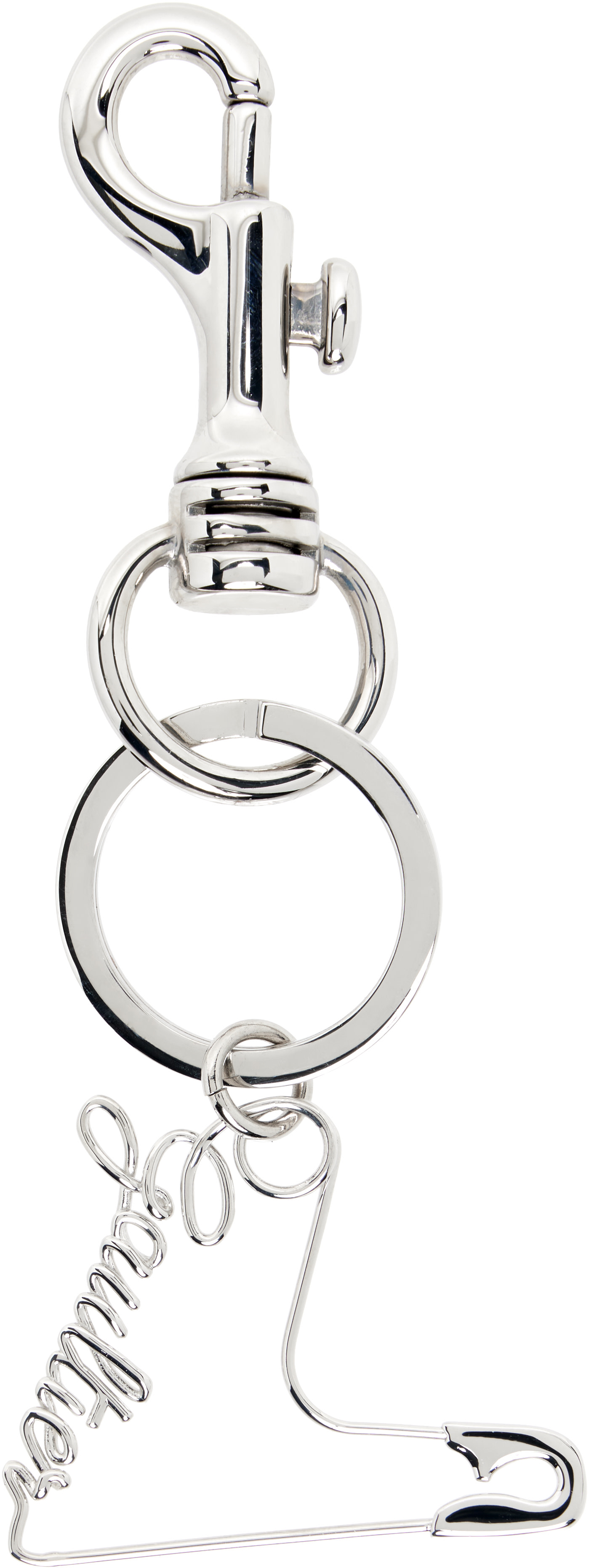 Jean Paul Gaultier: Silver 'The Heart Safety Pin' Keychain