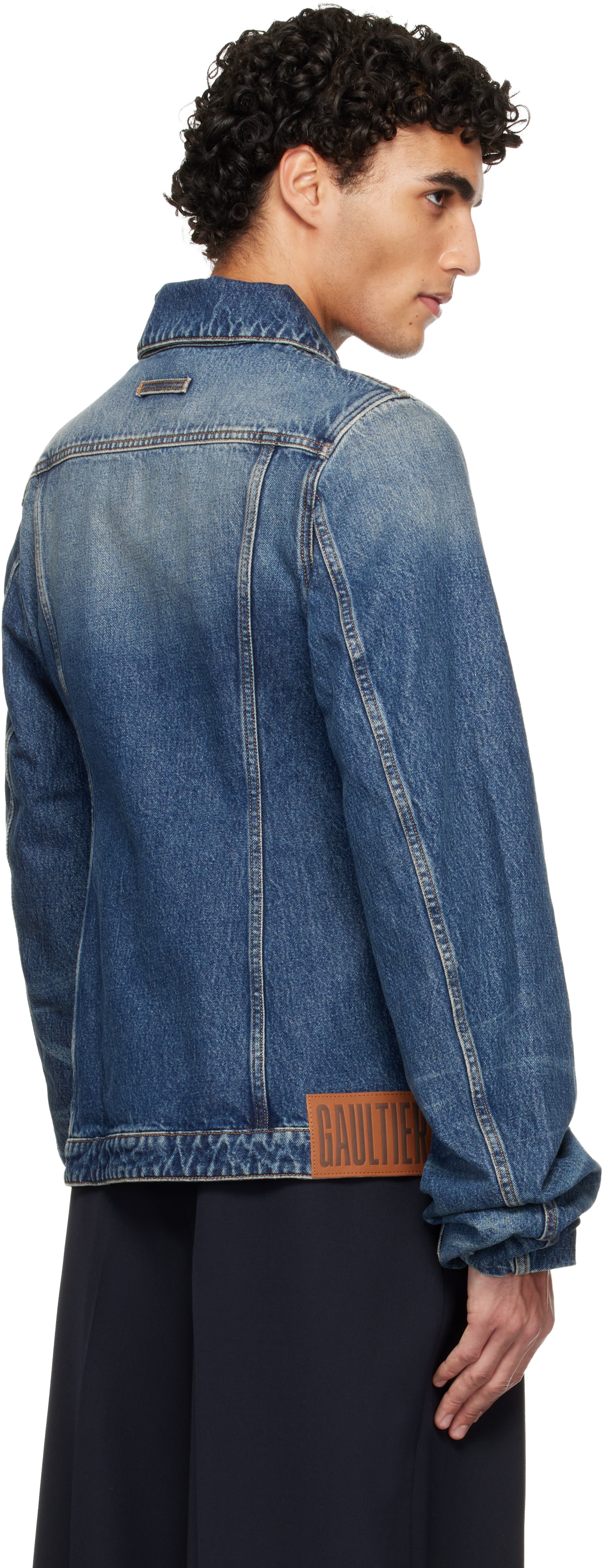 Jean Paul Gaultier: Blue Oversized Sleeves Denim Jacket | SSENSE