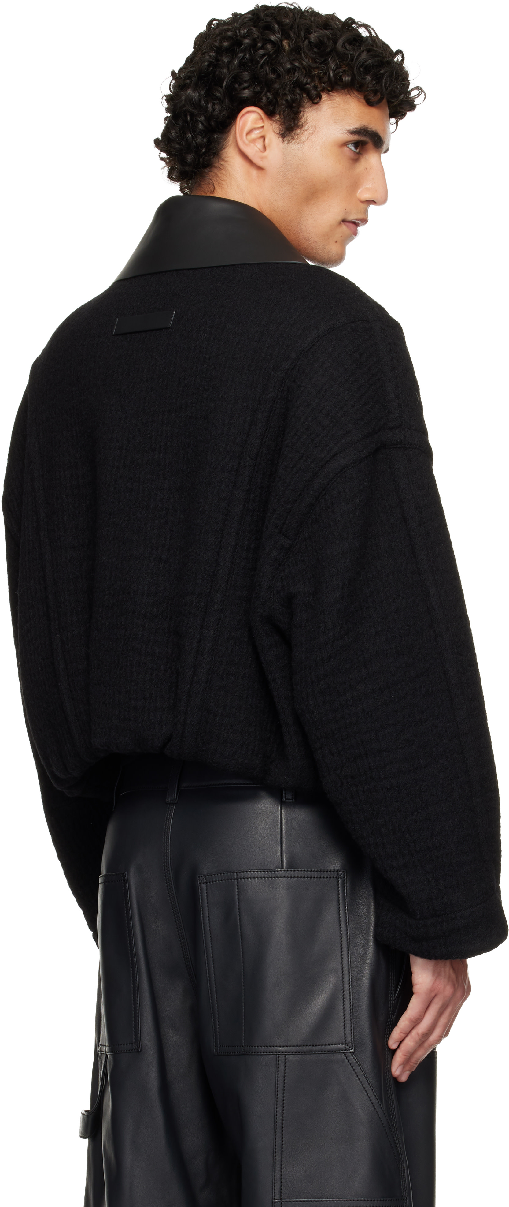 Jean Paul Gaultier: Black Heavy Wool Bomber Jacket | SSENSE