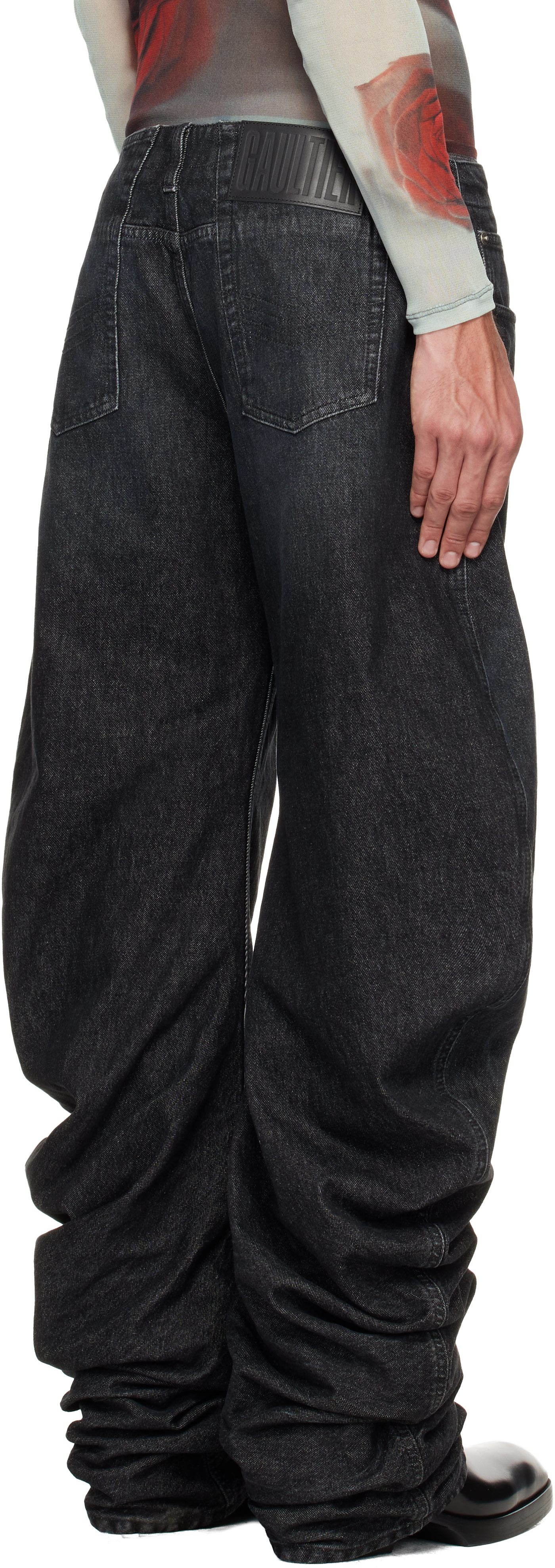 Jean Paul Gaultier: ブラック Oversize Fit ジーンズ | SSENSE 日本