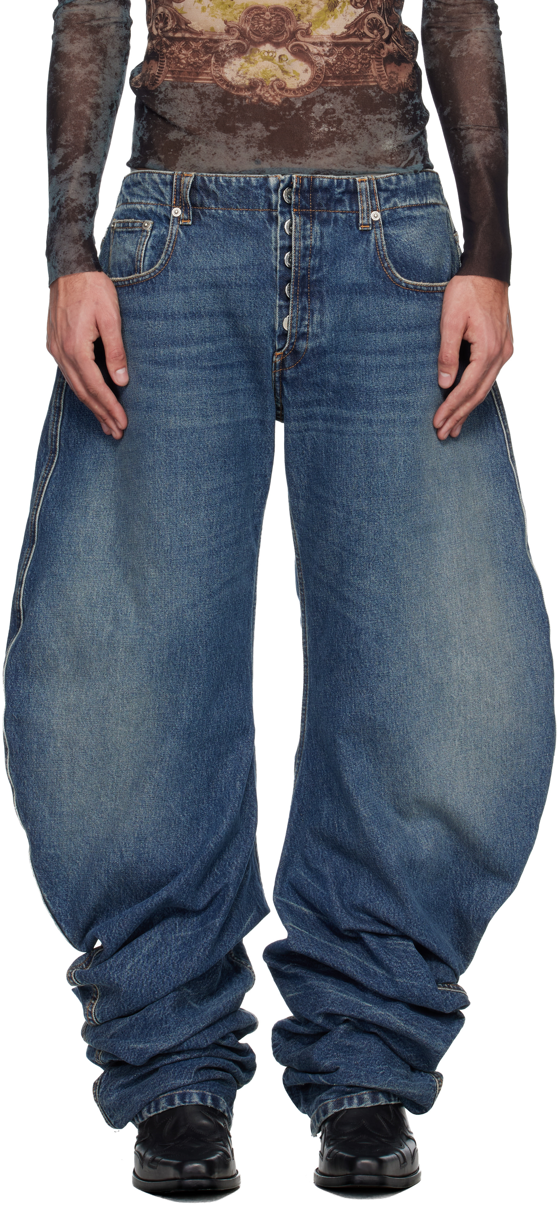 Jean Paul Gaultier: Blue Oversize Fit Jeans | SSENSE