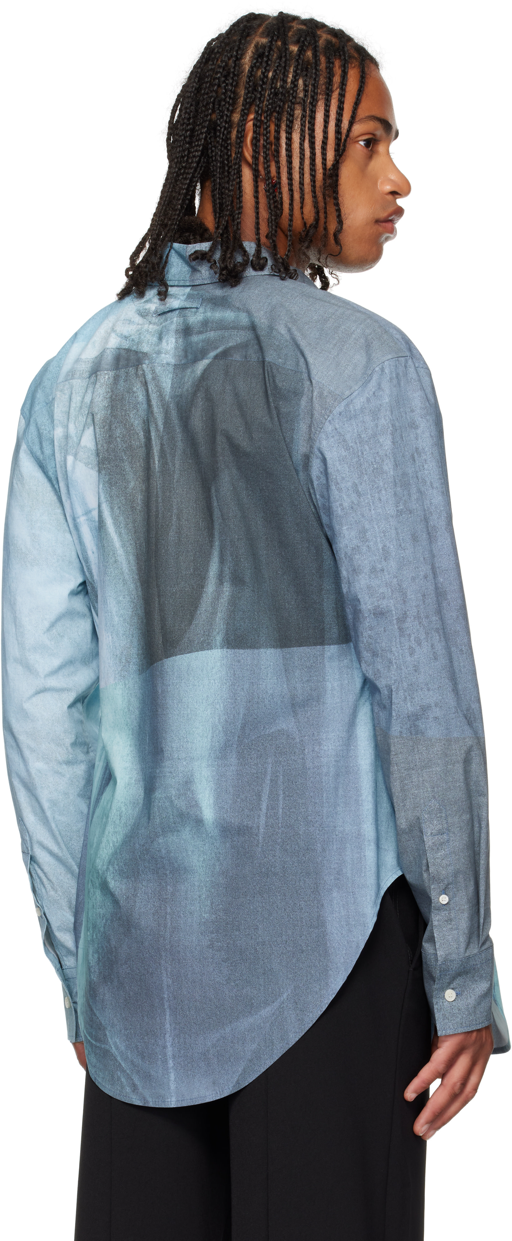 Jean Paul Gaultier: Blue 'The Water' Shirt | SSENSE