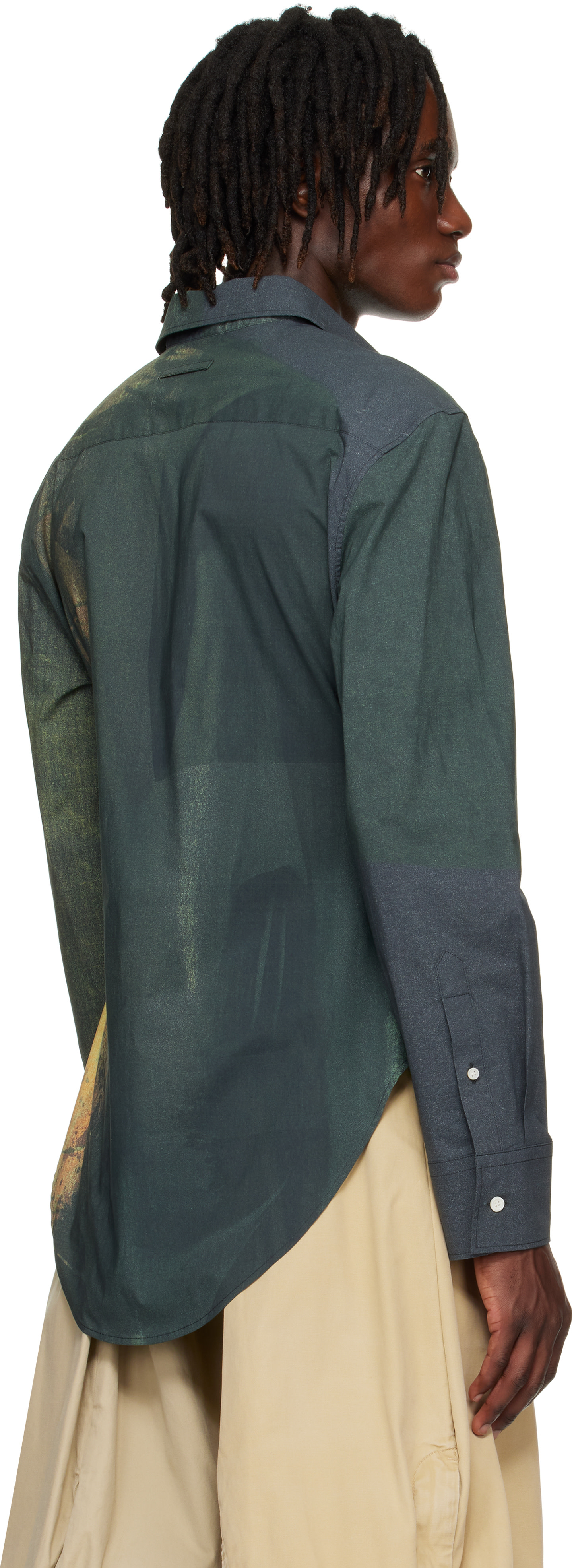 Jean Paul Gaultier: SSENSE Exclusive Khaki & Black Mesh Printed