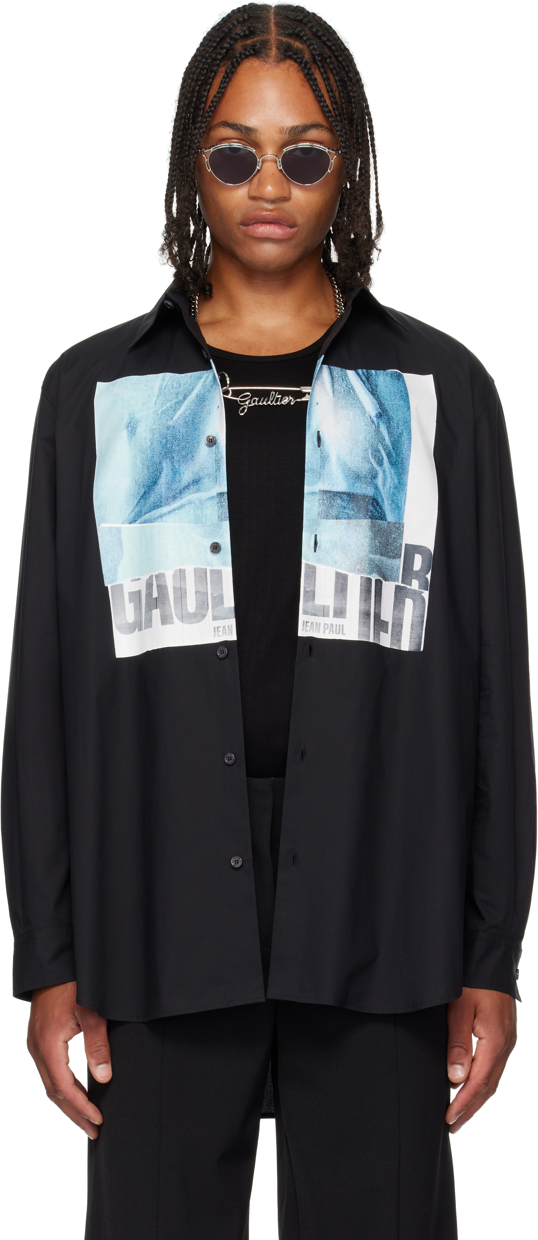Jean Paul Gaultier: Black 'The Oversized Water' Shirt | SSENSE