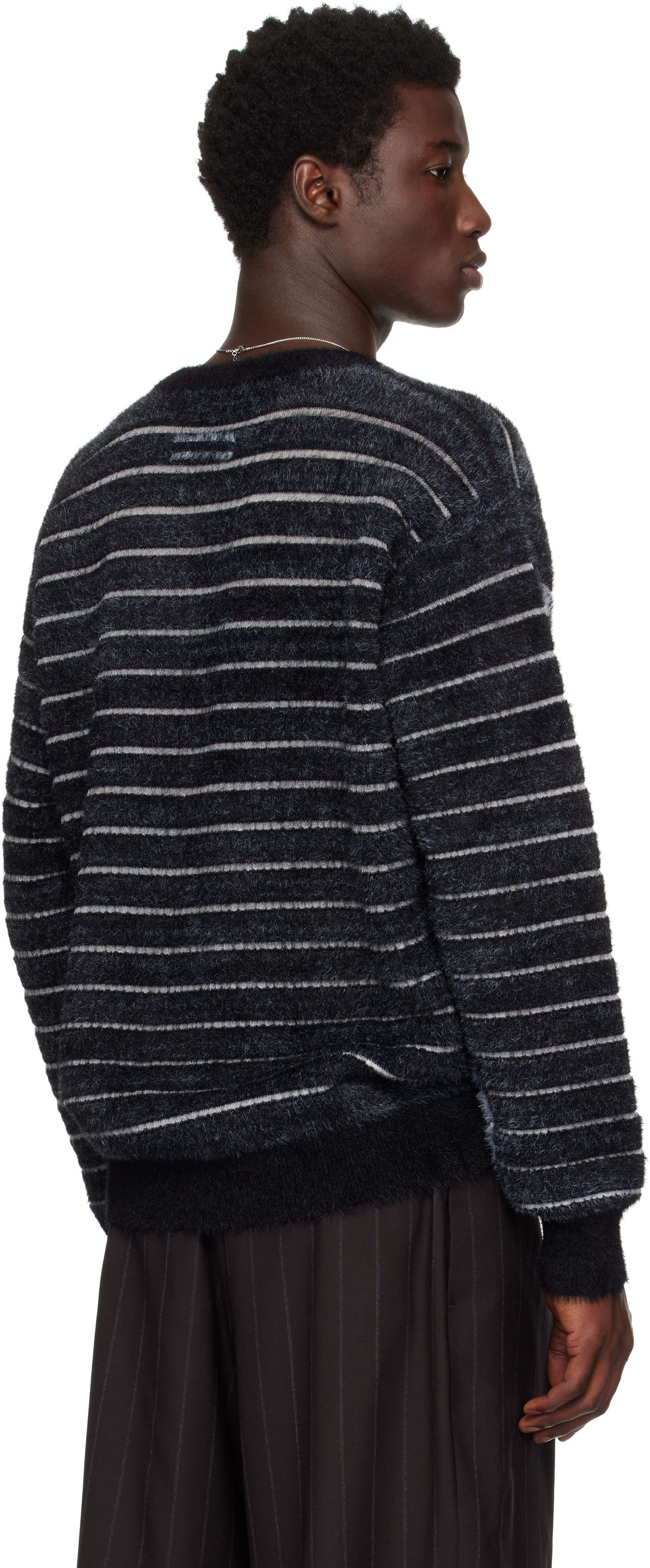 Jean Paul Gaultier: Black & White Jacquard 'Gaultier' Sweater | SSENSE