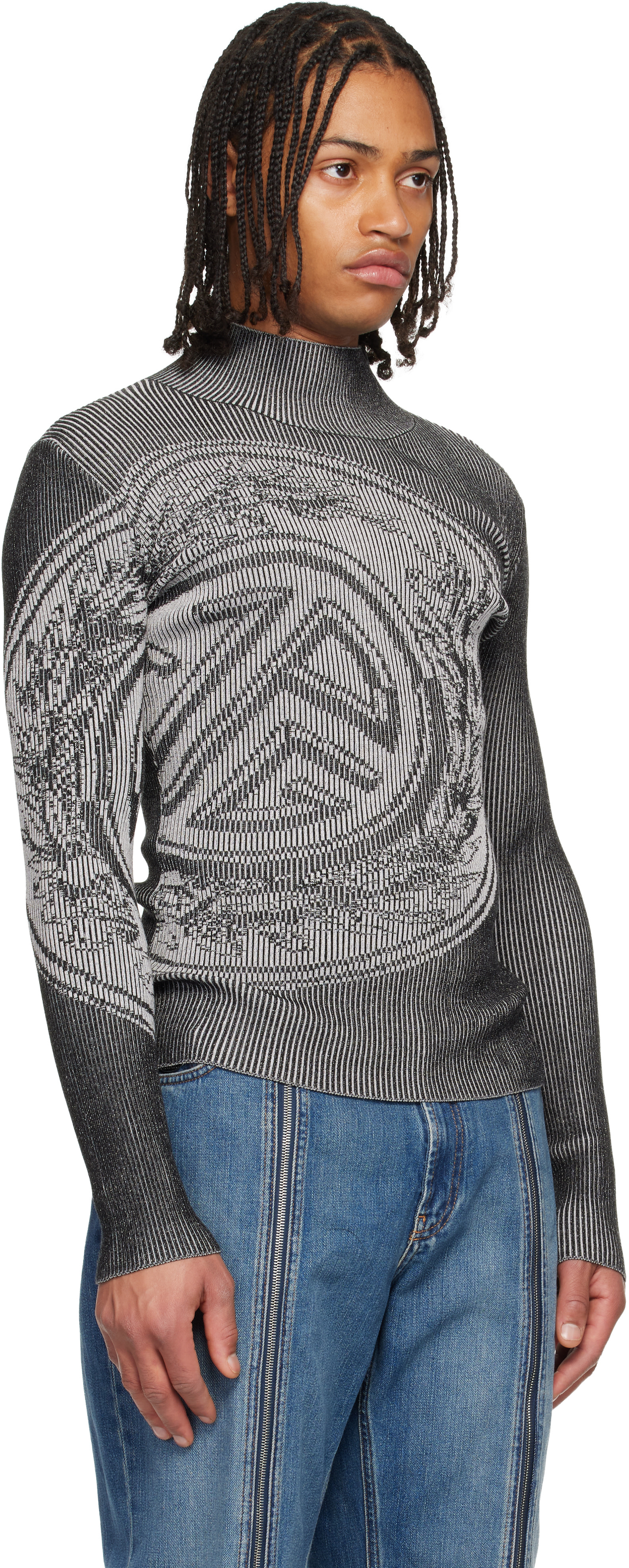 Jean Paul Gaultier: Gray 'The Laurel Stamp' Sweater | SSENSE