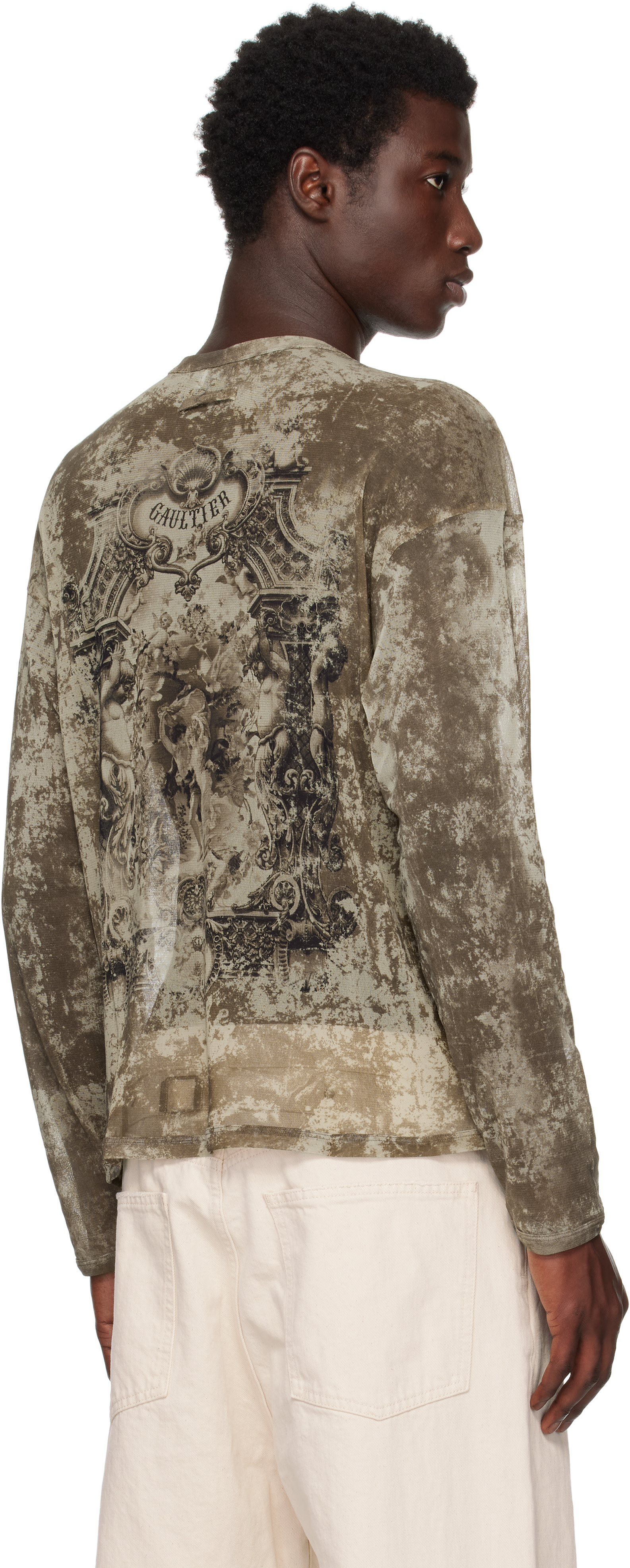 Jean Paul Gaultier: Beige 'The Oversized Médallion' Top | SSENSE