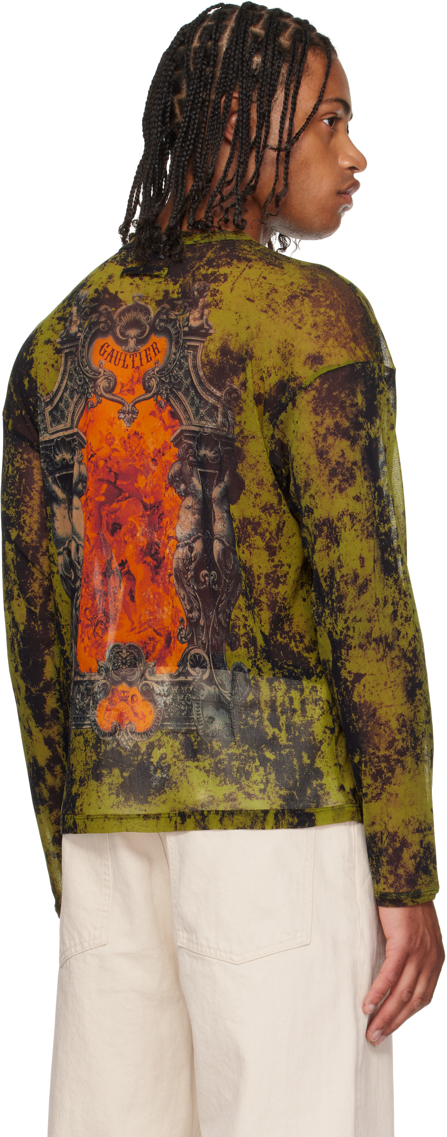 Jean Paul Gaultier: Black & Khaki 'The Oversized Médaillon' Top