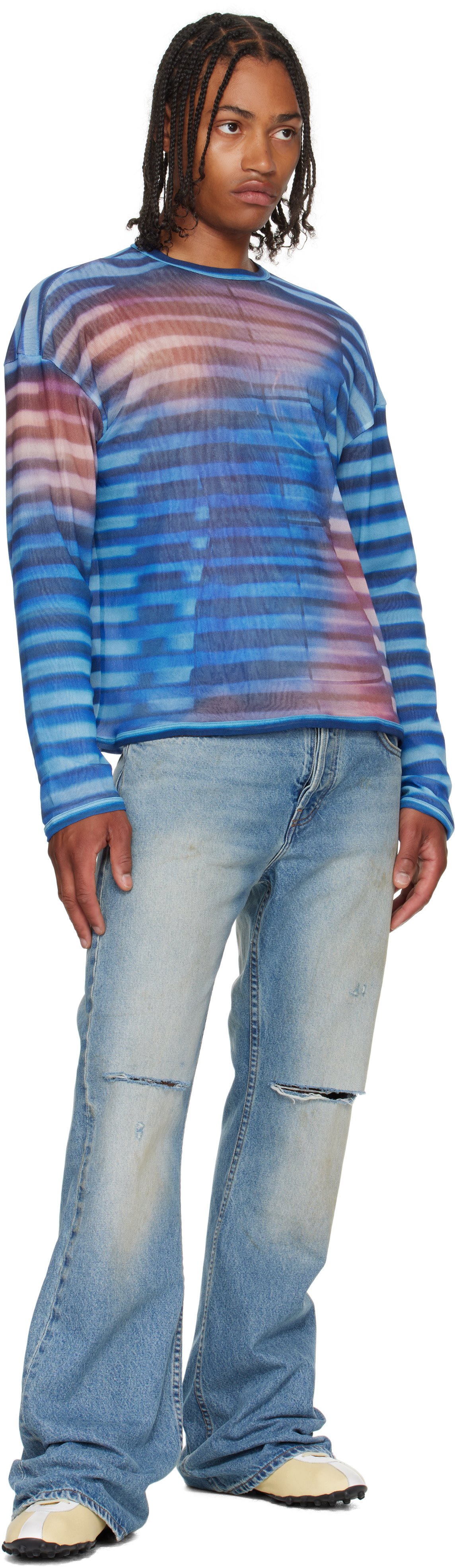 Jean Paul Gaultier: Blue 'The Oversized Air' Top | SSENSE