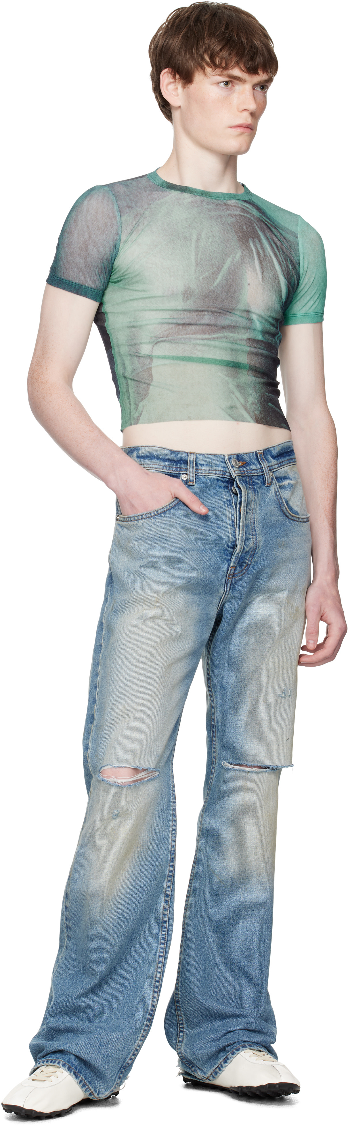 Jean Paul Gaultier: Blue 'The Water' Baby T-shirt | SSENSE Canada