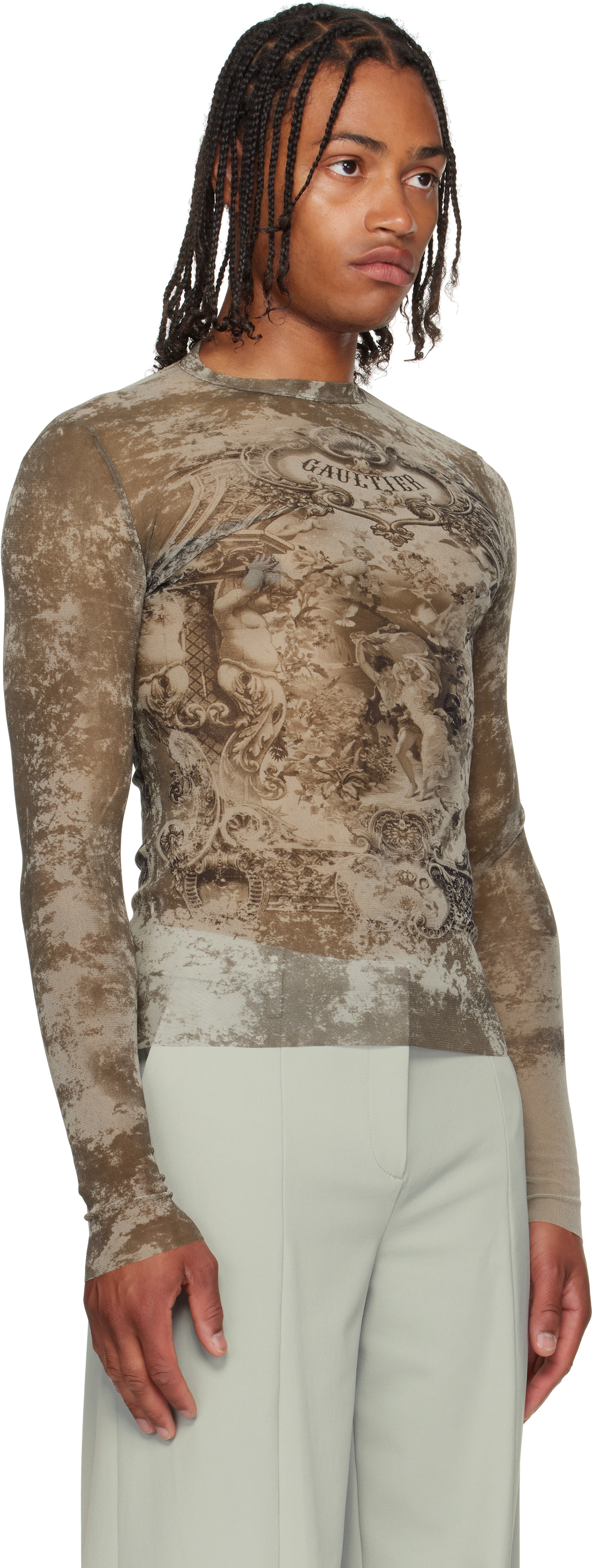 Jean Paul Gaultier: Beige 'The Médaillon' Top | SSENSE