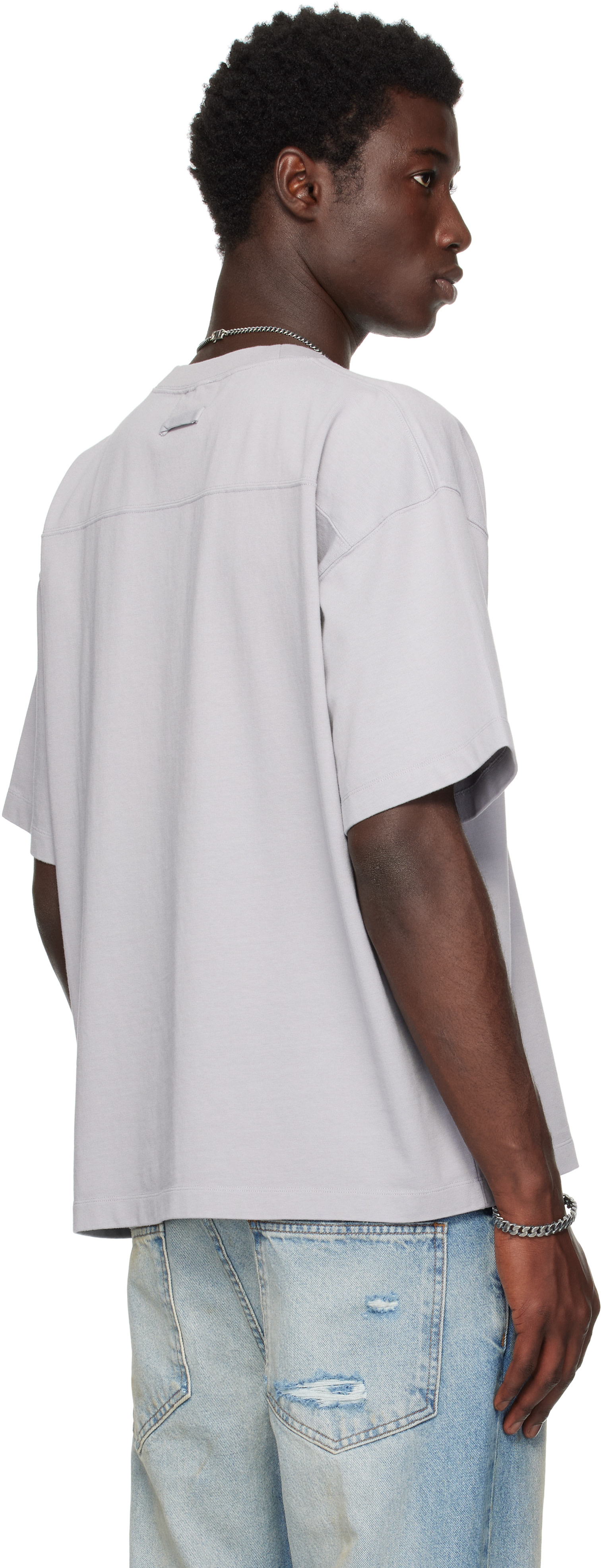 Jean Paul Gaultier: Gray Printed Water Oversized T-shirt | SSENSE