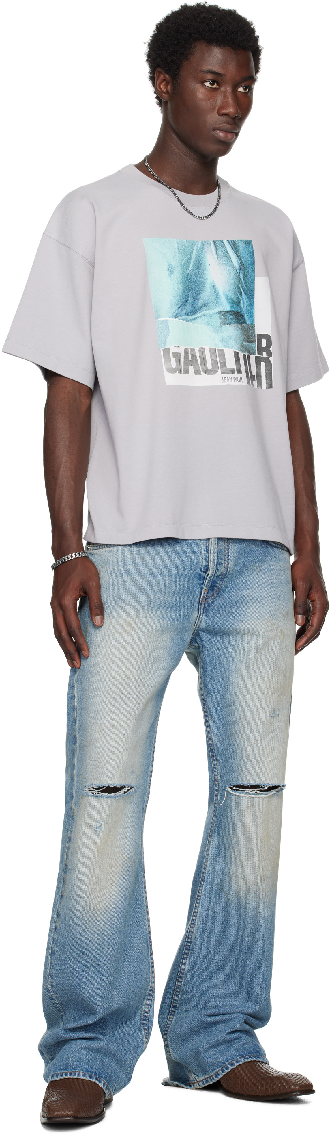 Jean Paul GAULTIER Tシャツ Logo printed cotton jersey t-shirt in white - Jean Paul Gaultier