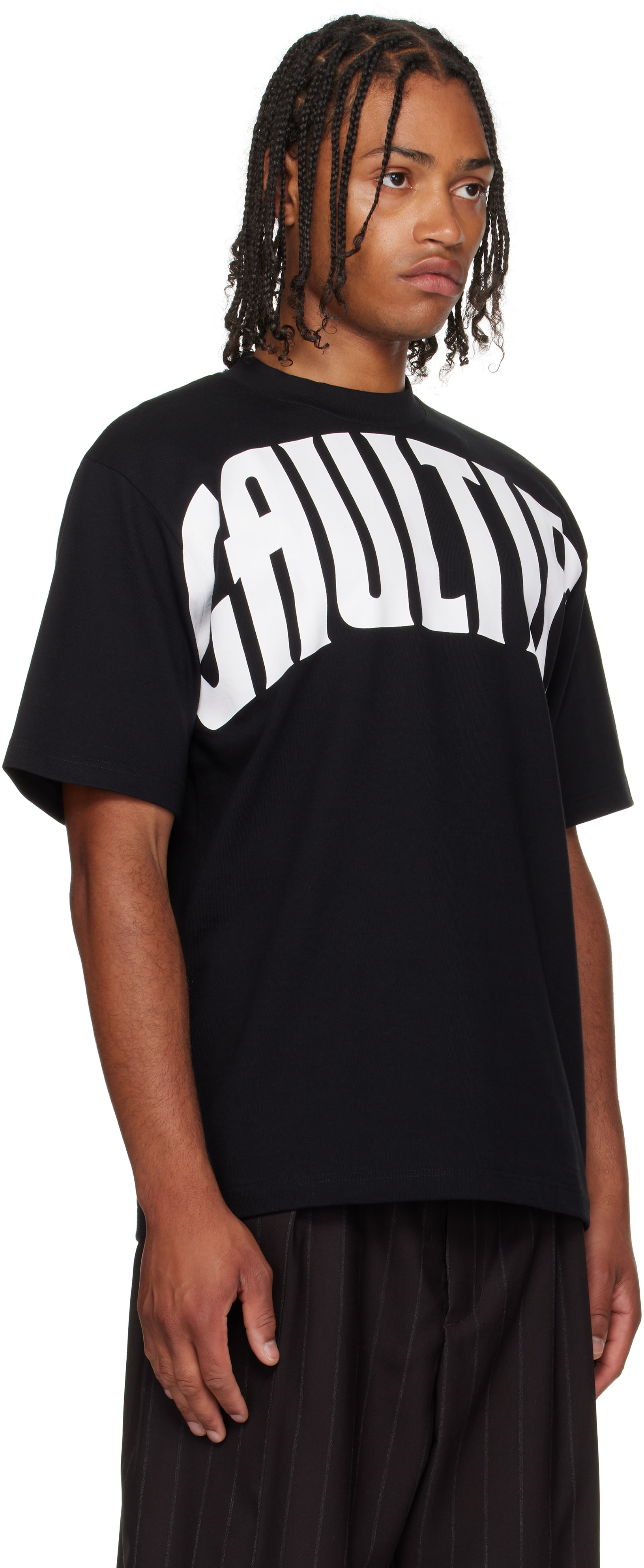 Jean Paul Gaultier: Black 'The Large Gaultier' T-shirt | SSENSE