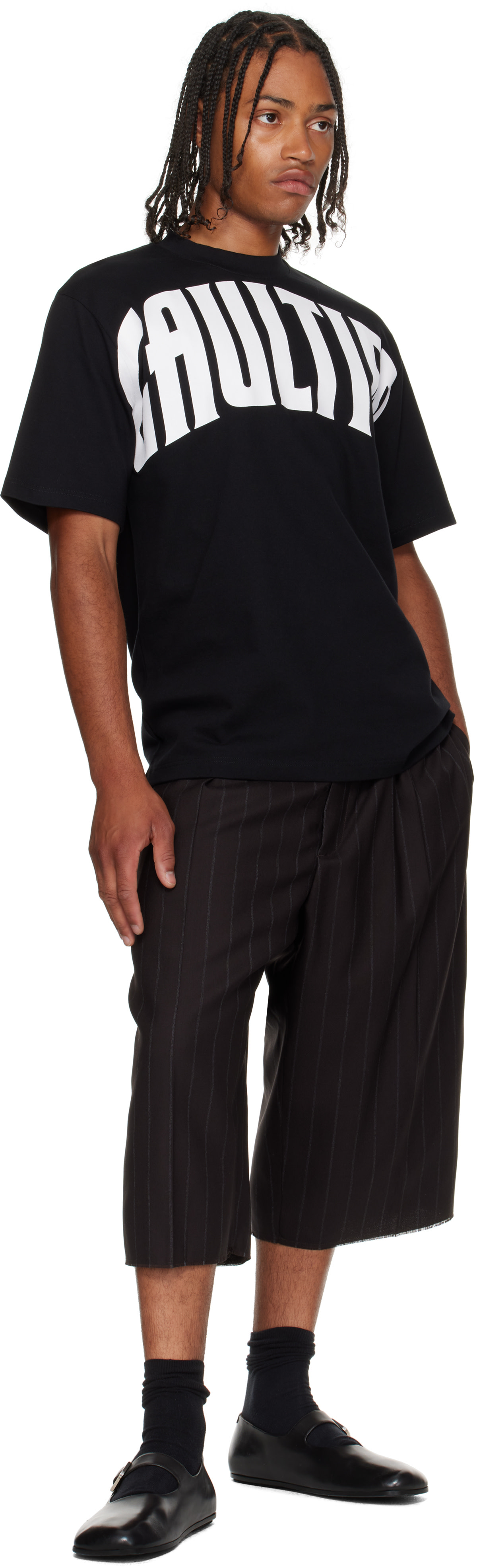 Jean Paul Gaultier: Black 'The Large Gaultier' T-shirt | SSENSE