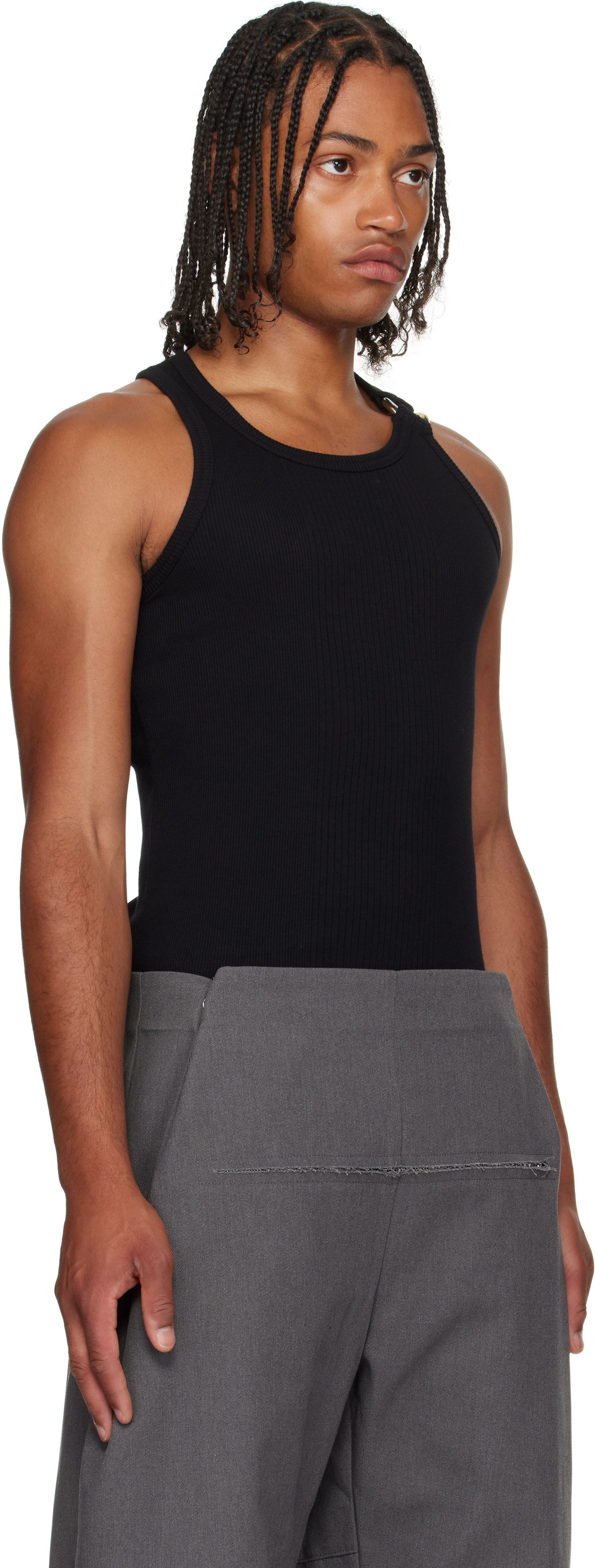 Jean Paul Gaultier: Black 'The Piercing' Tank Top | SSENSE