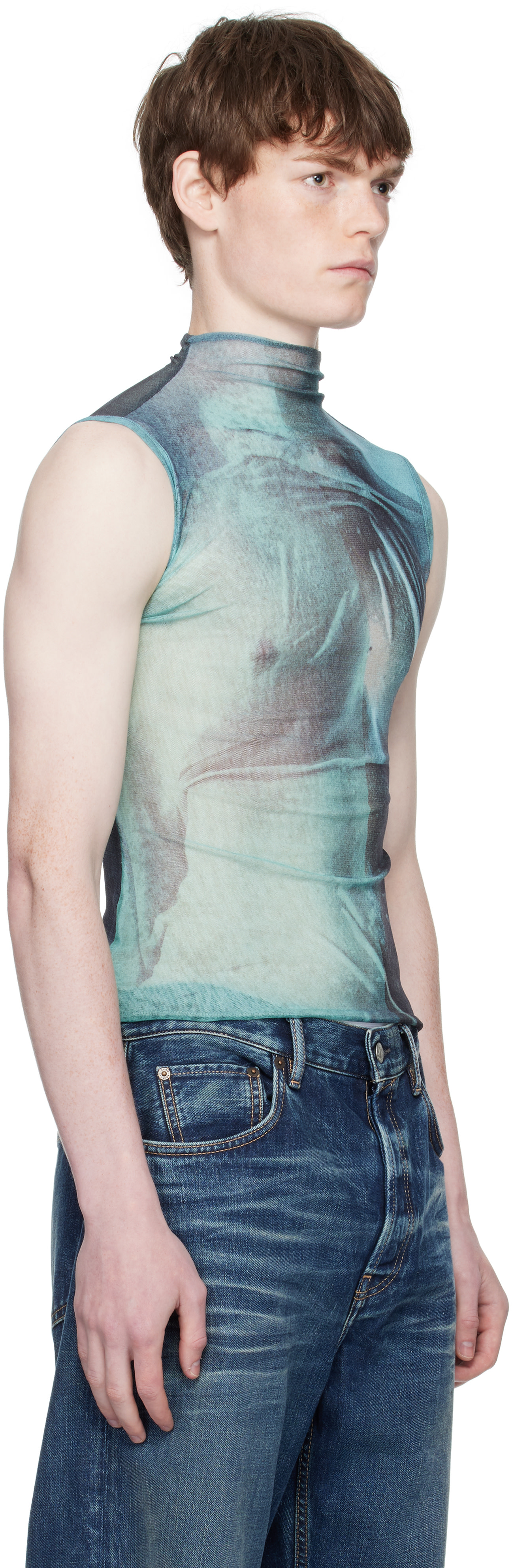 Jean Paul Gaultier: ブルー Printed Water タートルネック | SSENSE 日本