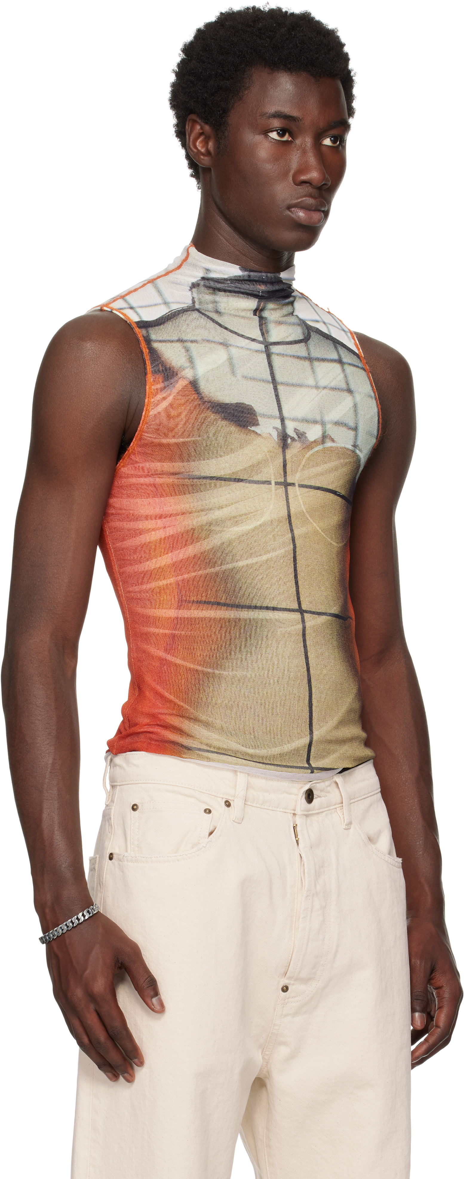 Jean Paul Gaultier: Multicolor 'The Fire' Tank Top | SSENSE Canada