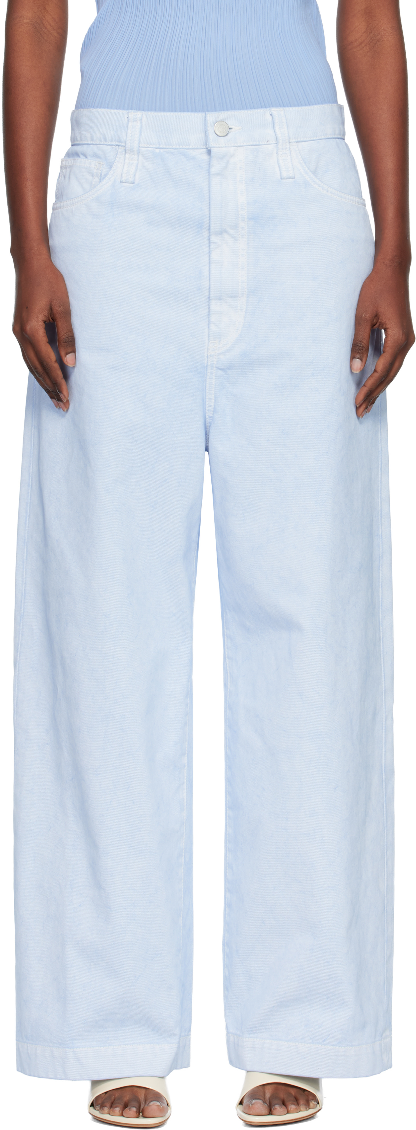 Issey Miyake - Jean sculptural bleu