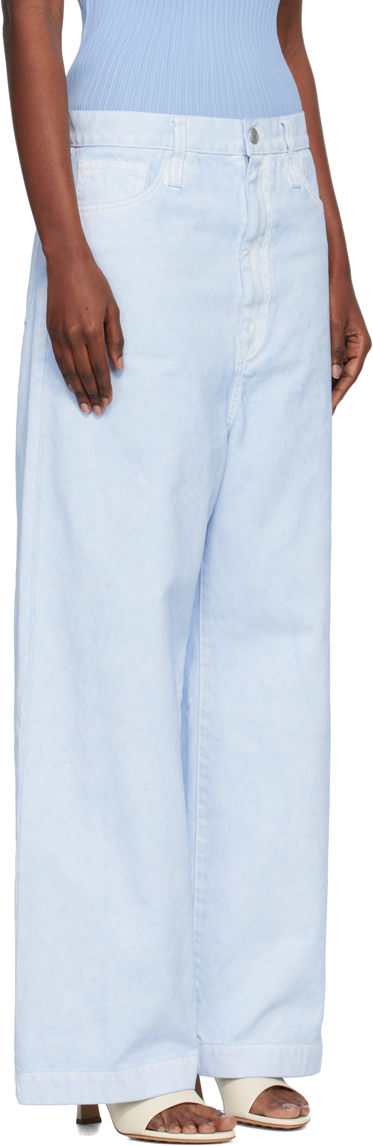 Issey Miyake - Jean sculptural bleu