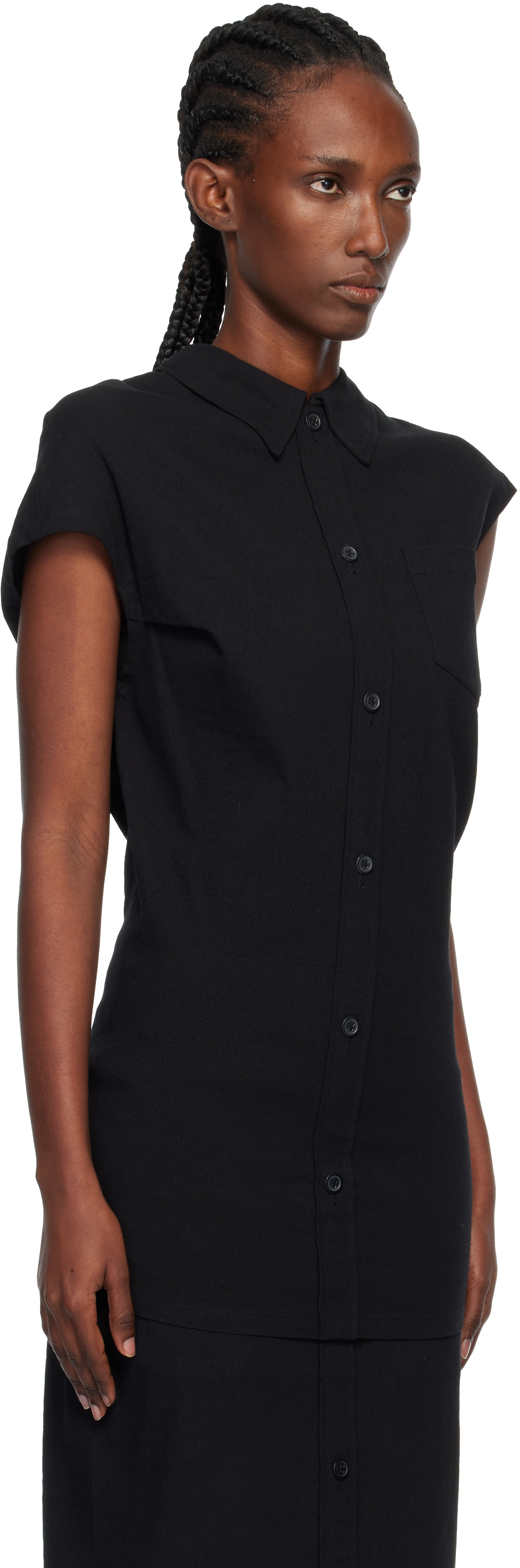 ISSEY MIYAKE: Black 'Like Torso Like Shirt' Shirt | SSENSE