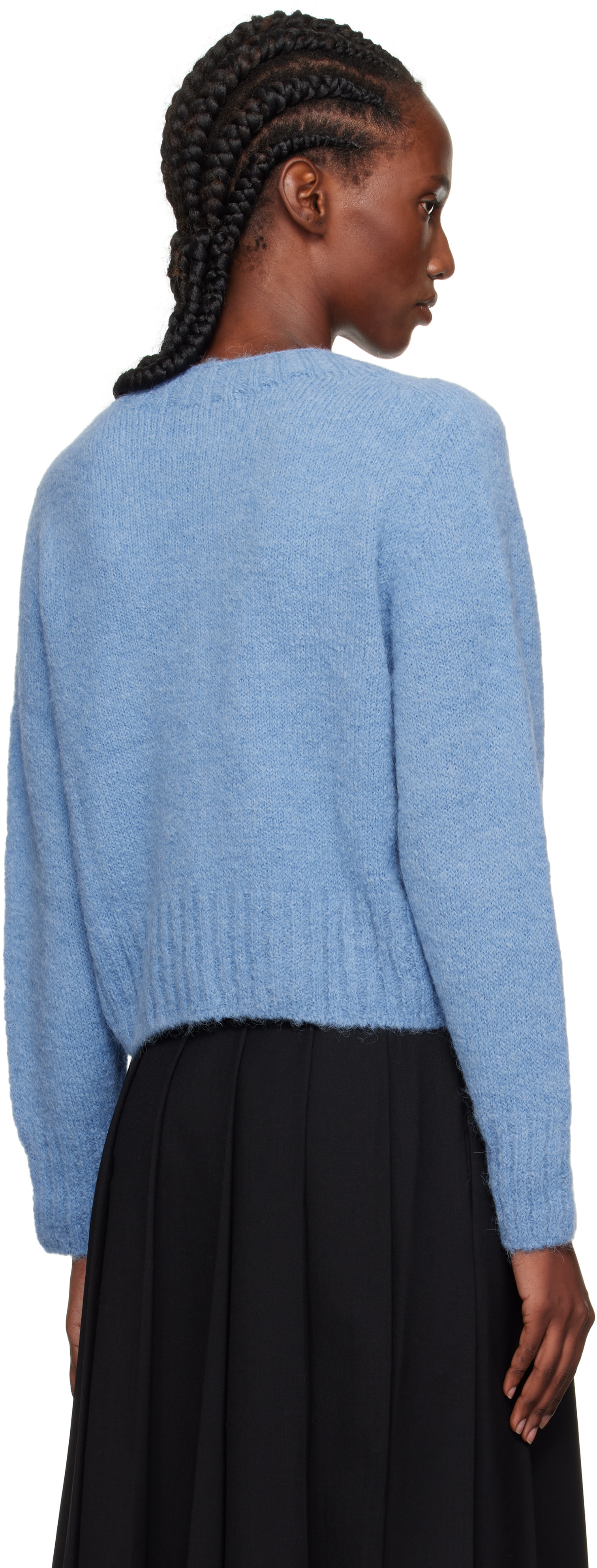 Nothing Written: Blue Alpaca Knit Cardigan | SSENSE