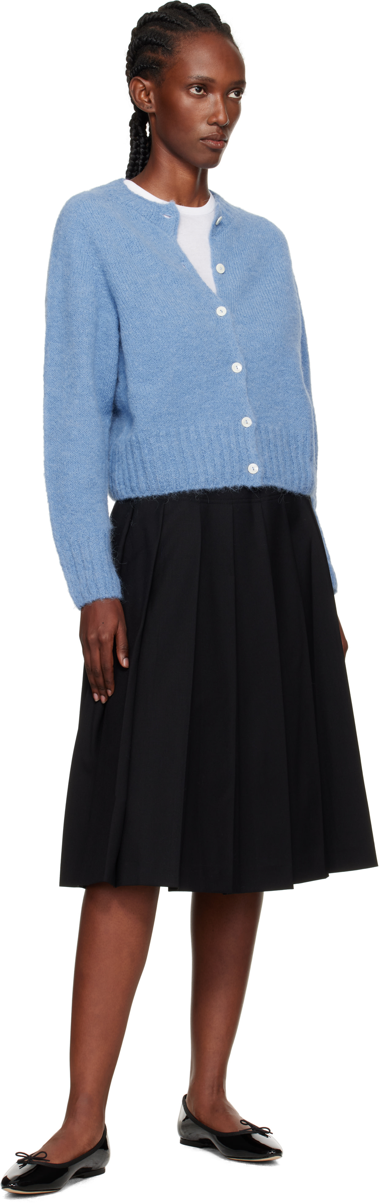 Nothing Written: Blue Alpaca Knit Cardigan | SSENSE