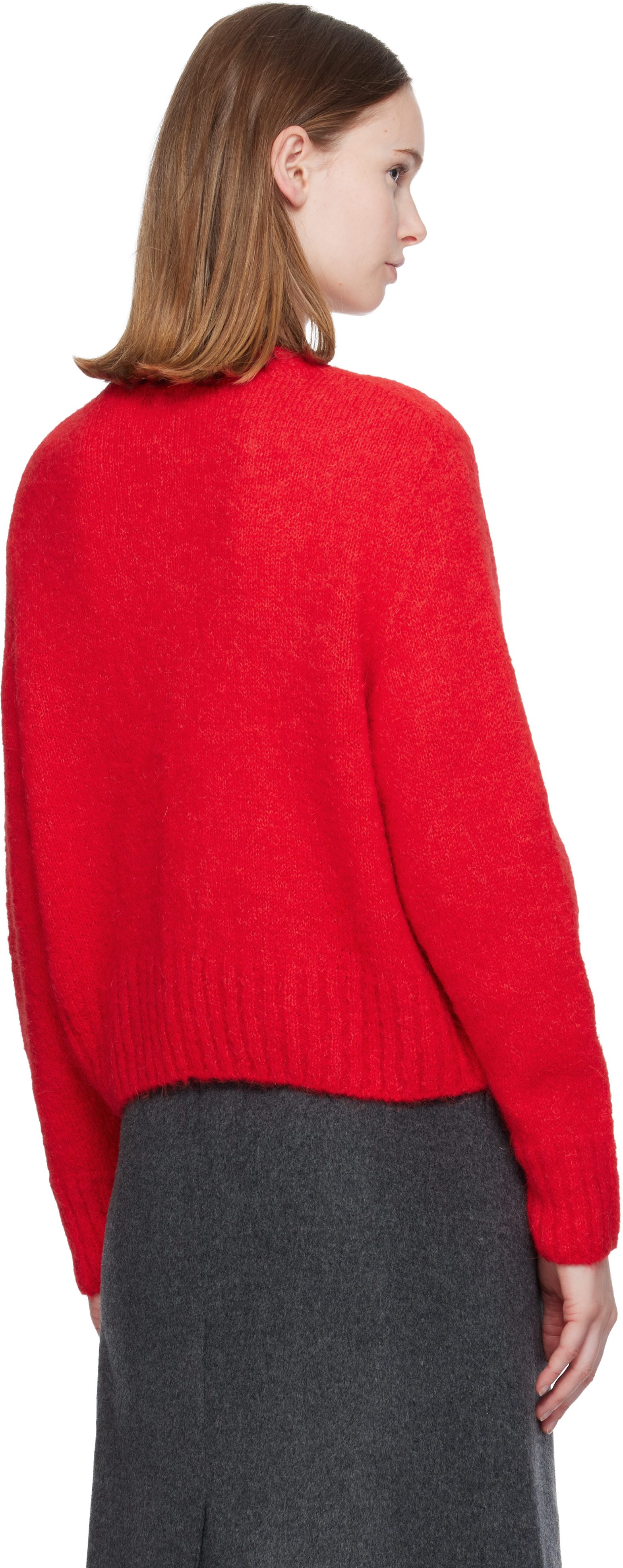 Nothing Written: Red Alpaca Knit Cardigan | SSENSE