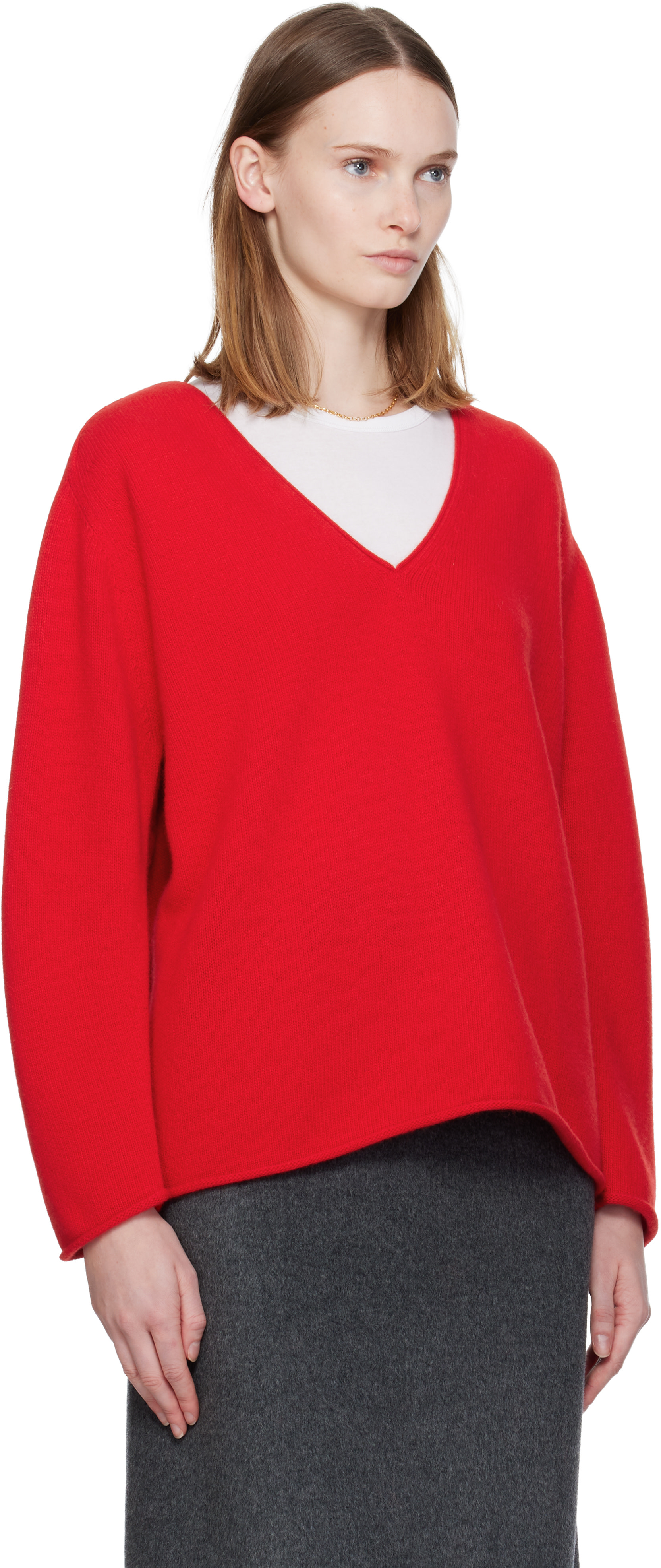 Nothing Written - Pull Cerin rouge à col en V plongeant