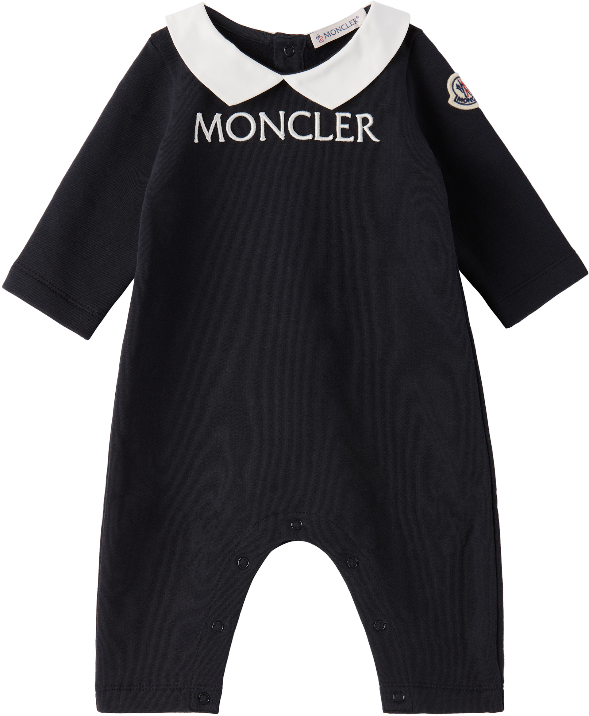 Moncler Enfant - 베이비 네이비 코튼 점프수트
