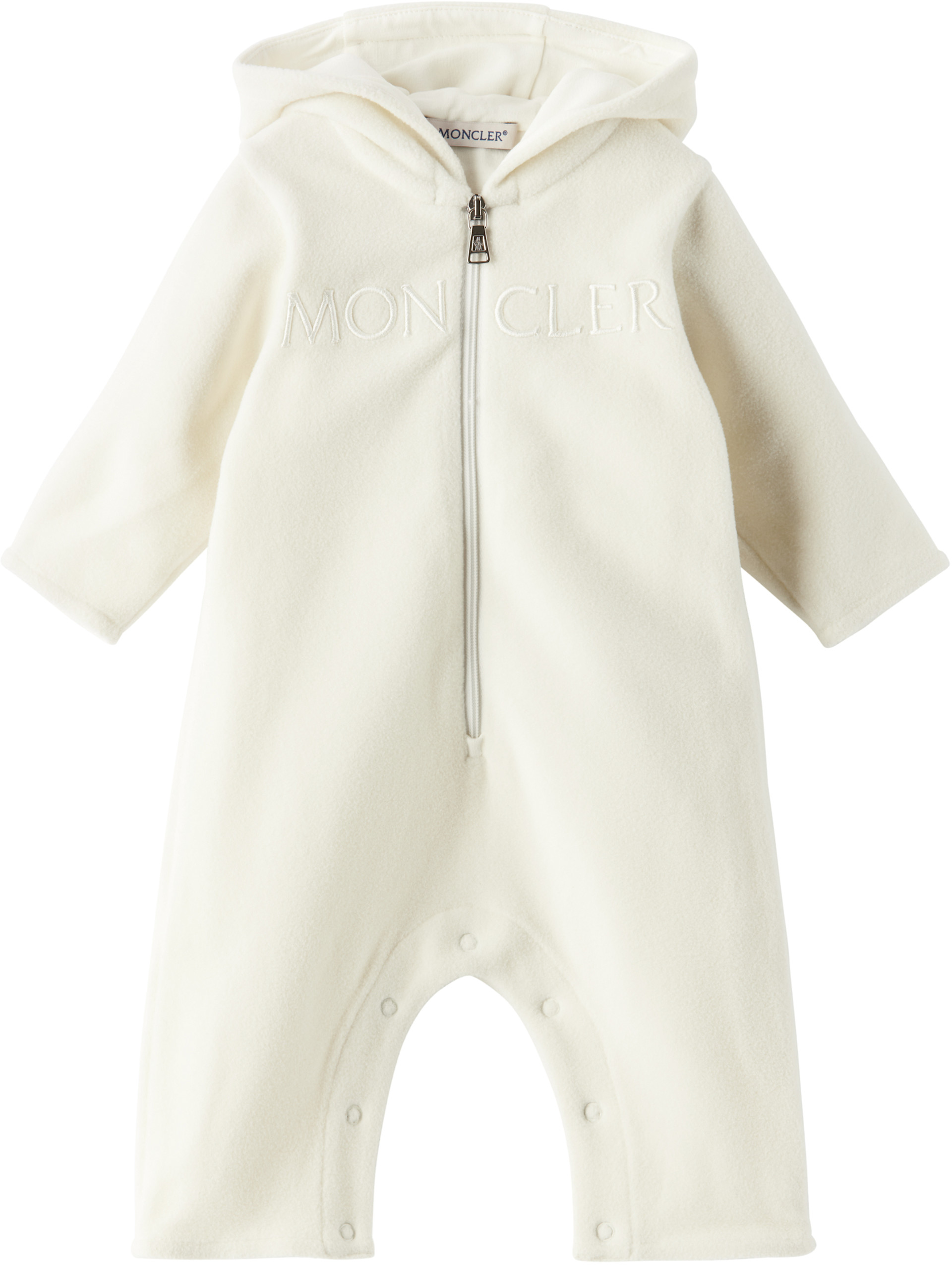 Moncler Enfant - Bébé | Combinaison blanche en molleton à capuche