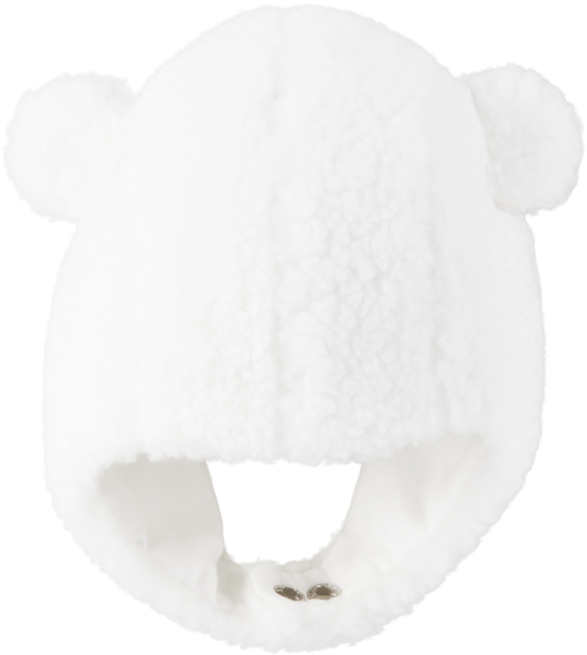 Moncler Enfant: Baby White Teddy Earflaps Beanie | SSENSE Australia
