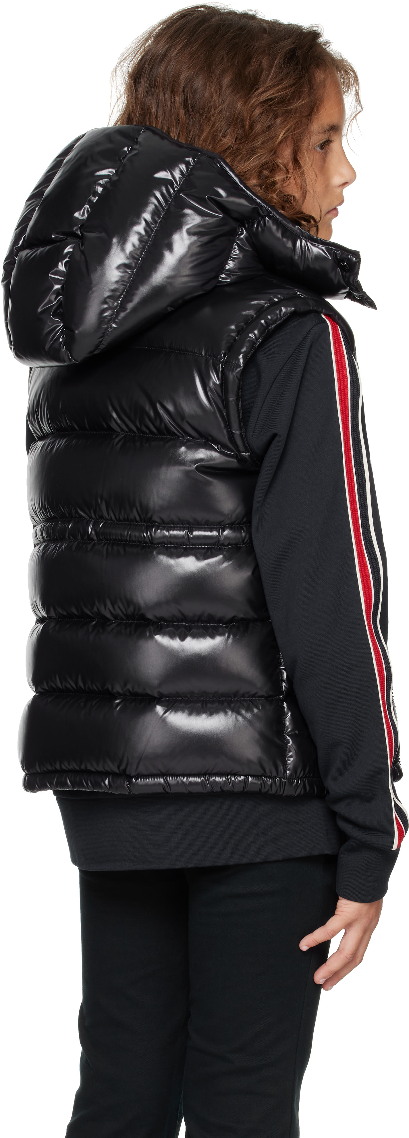 Moncler Enfant: ジュニア｜ブラック Ania フード付き ダウンベスト