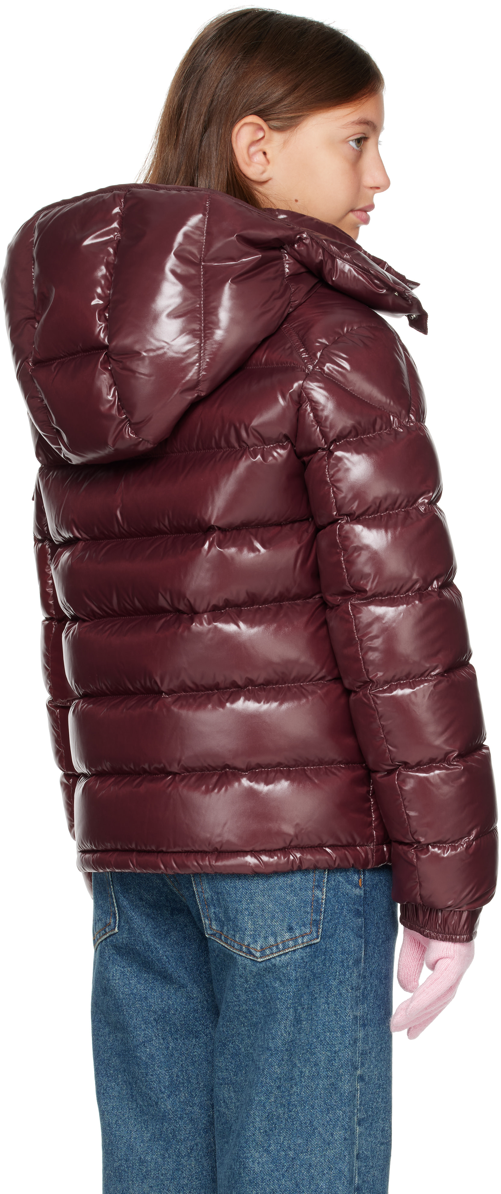 Moncler Enfant: ジュニア｜バーガンディ Maya フード付き ダウン 