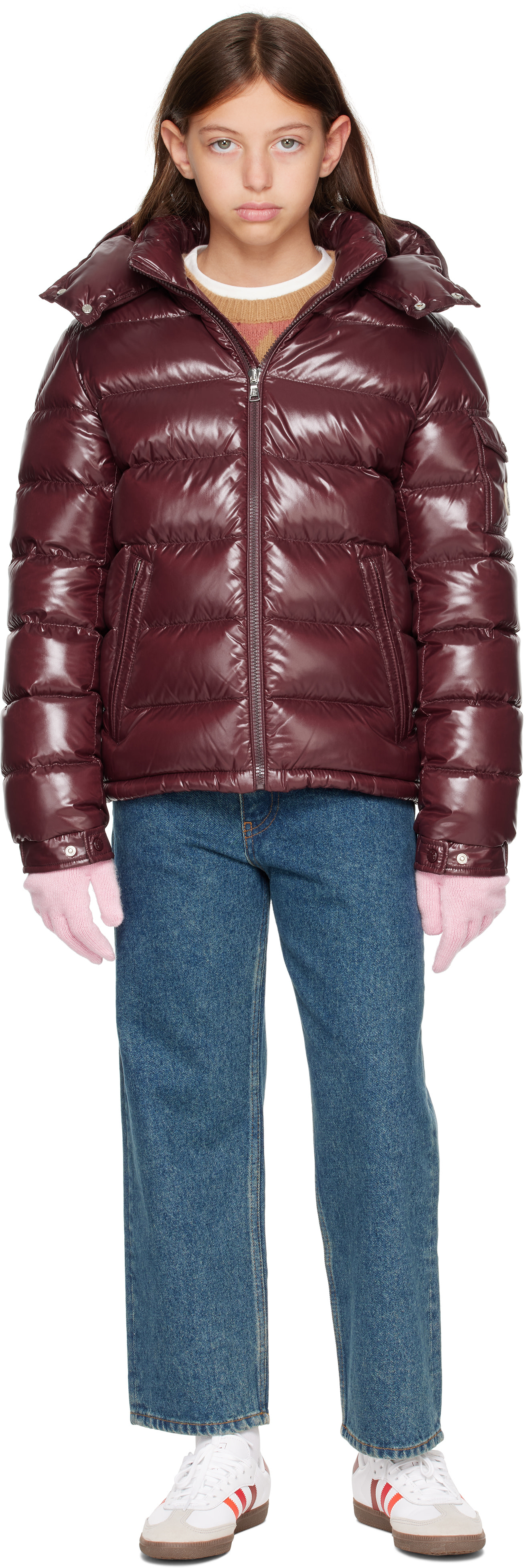 Moncler Enfant: ジュニア｜バーガンディ Maya フード付き ダウン