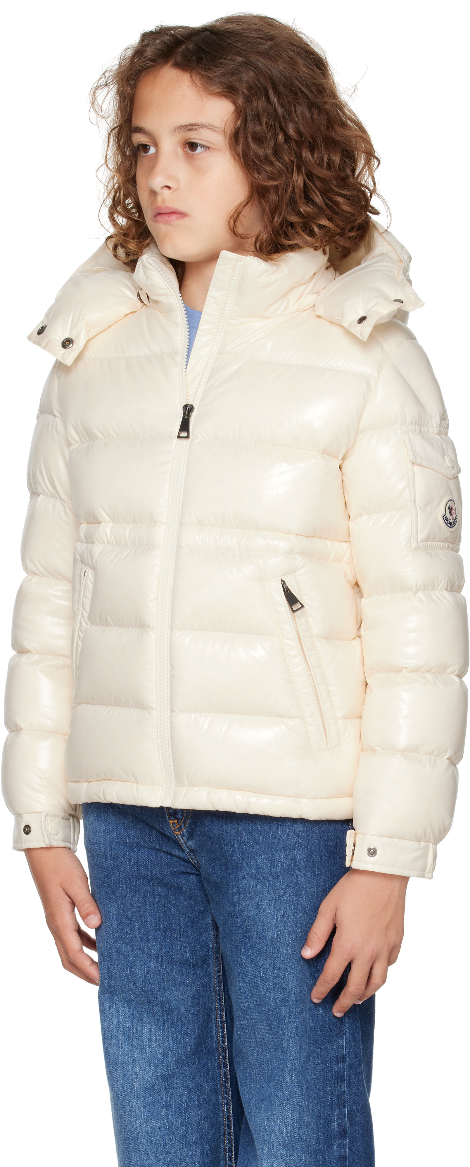 Moncler Enfant: Big Kids Off-White Maire Hooded Down Jacket | SSENSE
